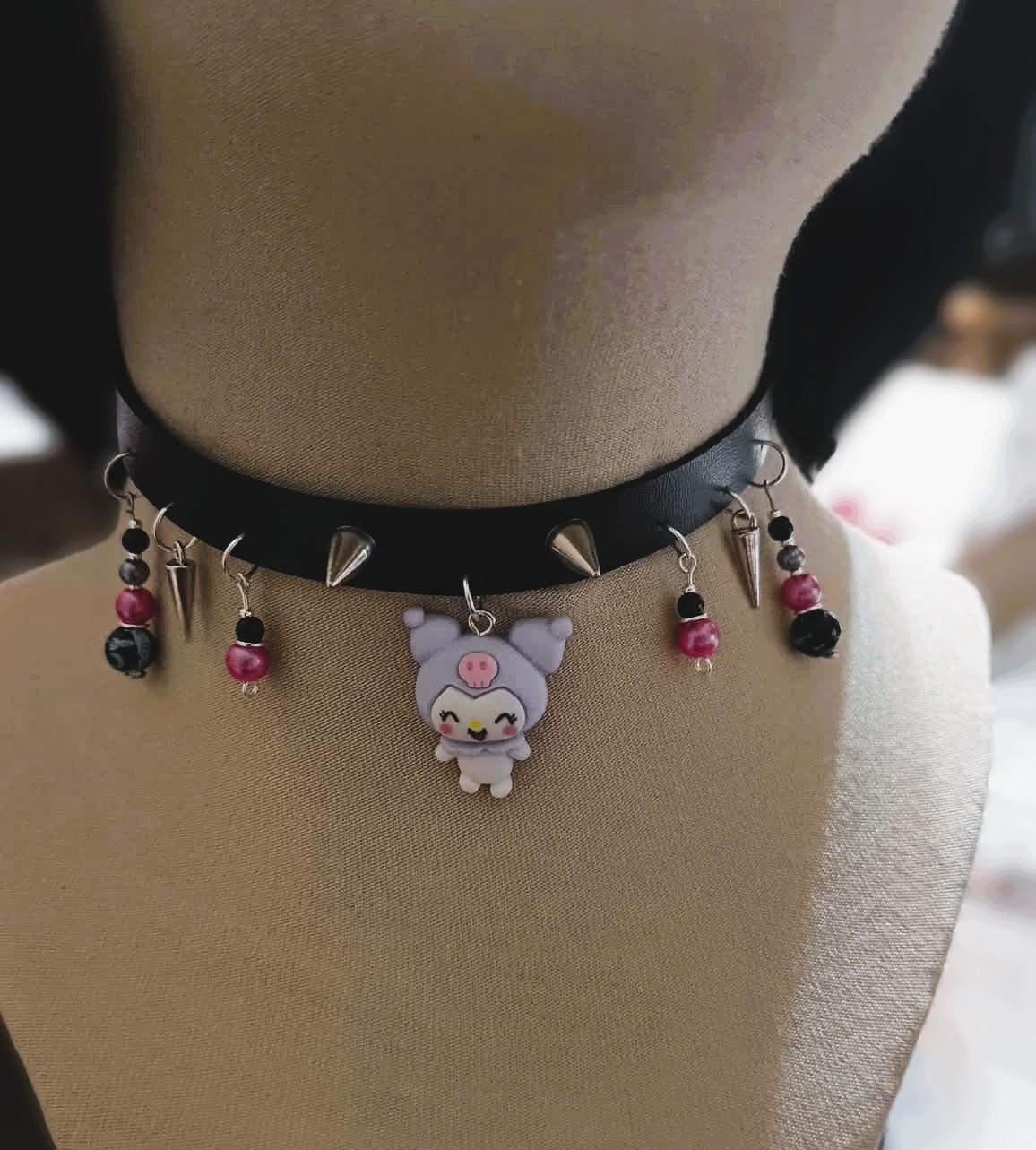 Gotycki choker z zawieszkami mix #0024 1