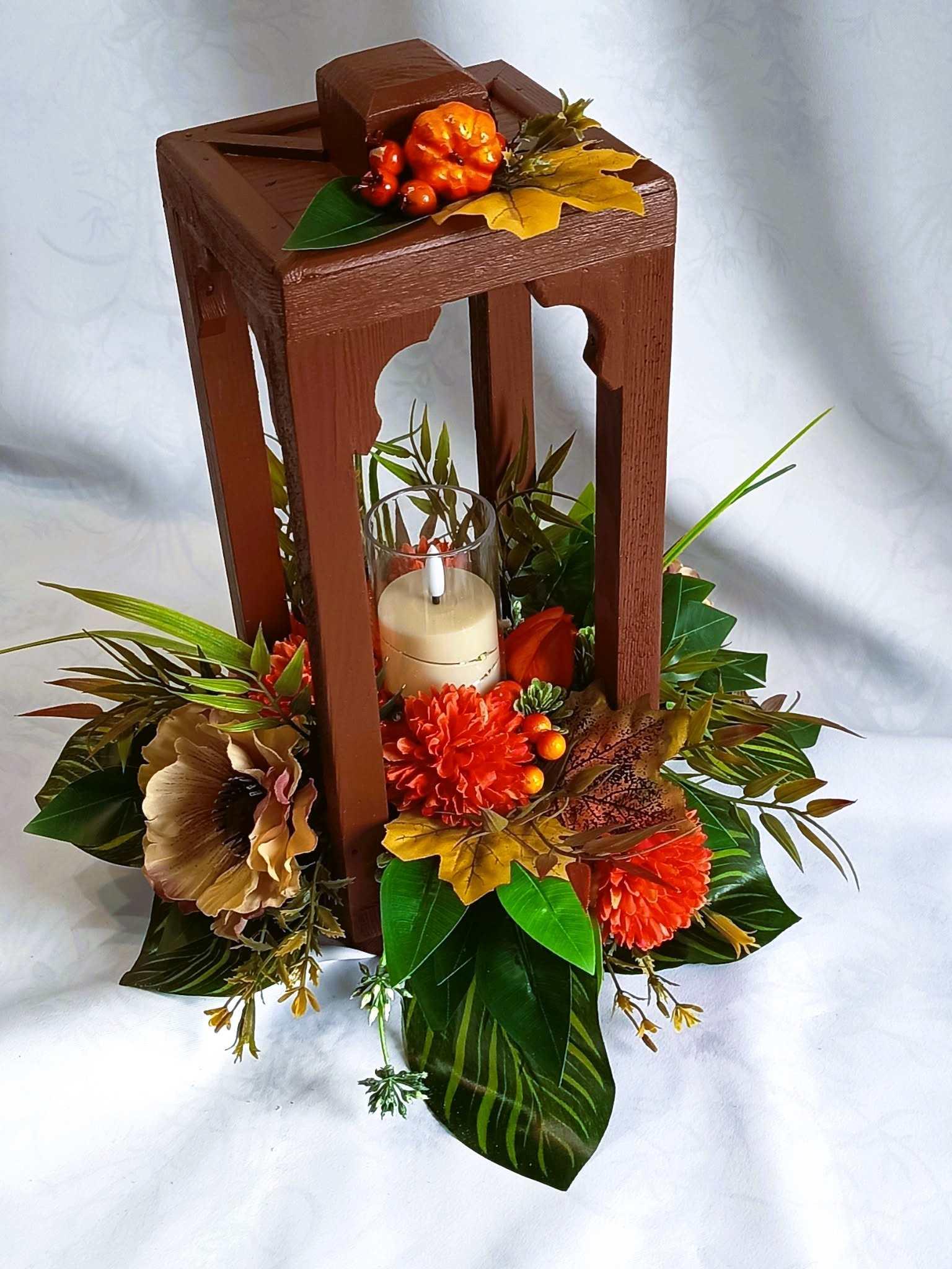 Jesienna Latarnia ze Światłem / Light-Up Autumn Lantern #LAT014 1