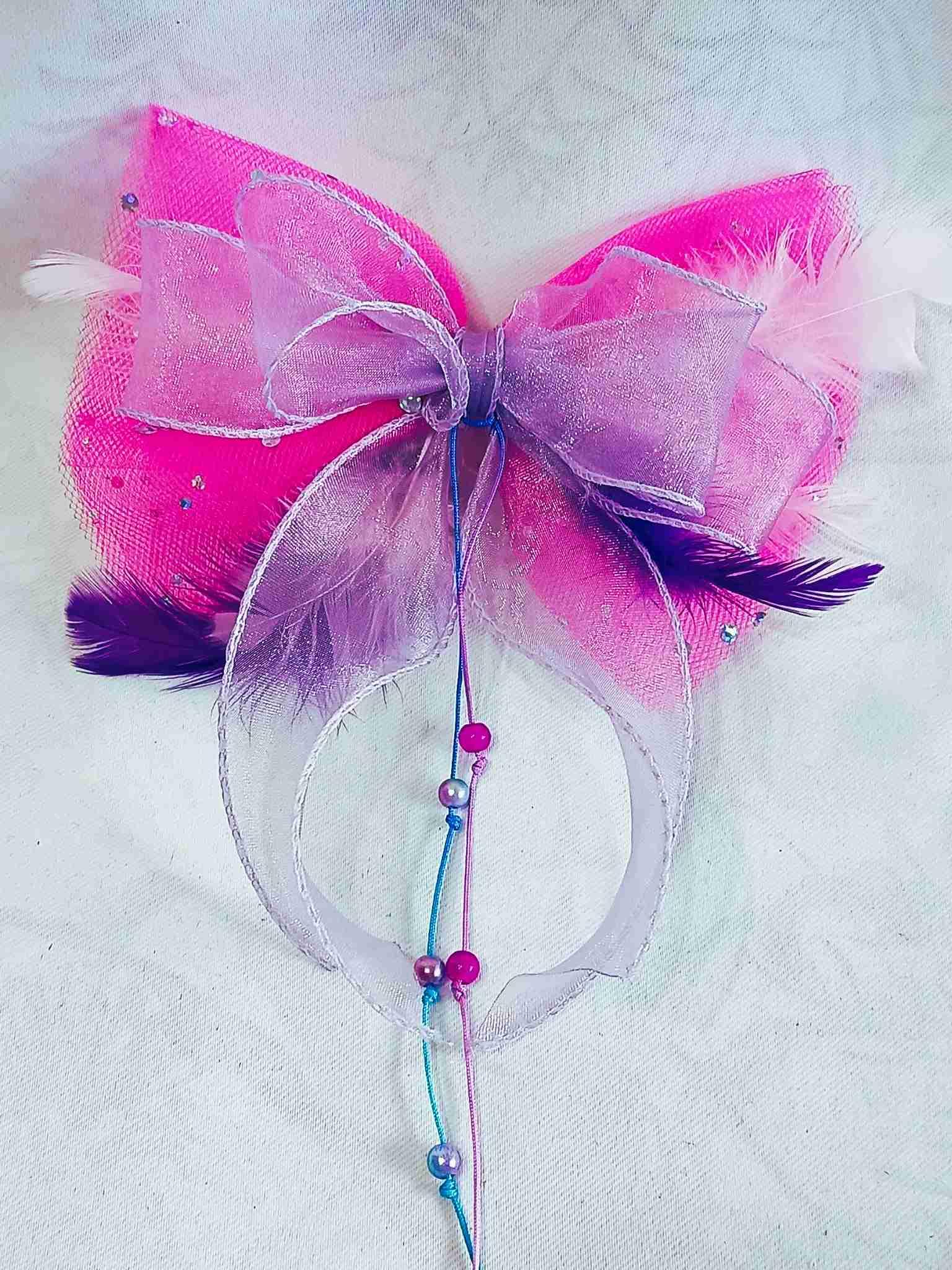 Bajkowa kokarda Różowa Chmurka / Fairytale Pink Cloud Bow K-5 1