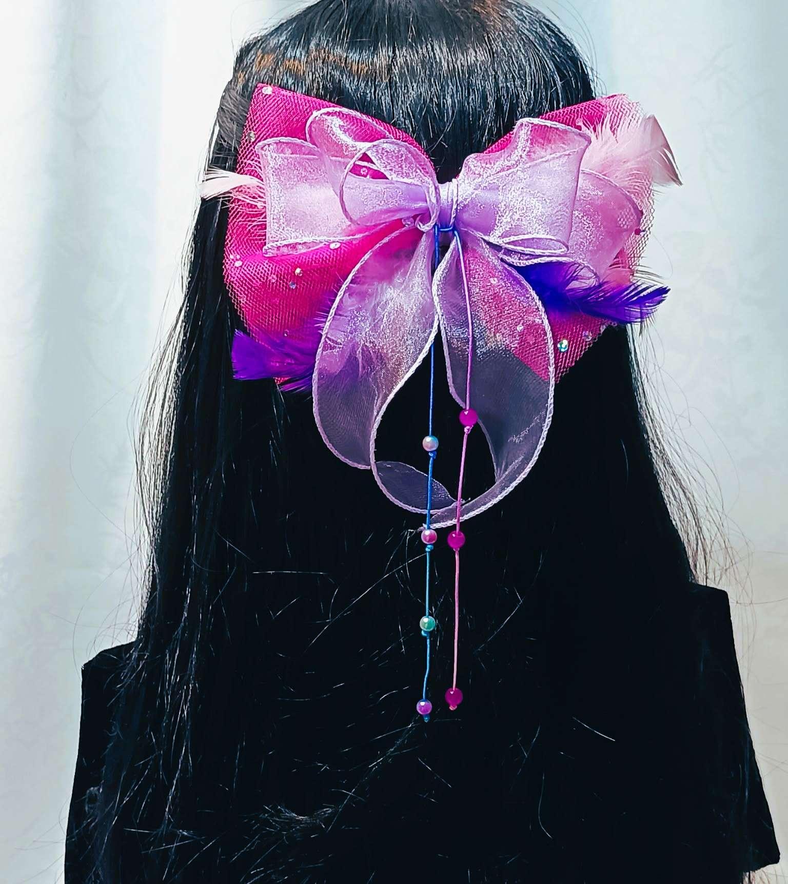 Bajkowa kokarda Różowa Chmurka / Fairytale Pink Cloud Bow K-5 4