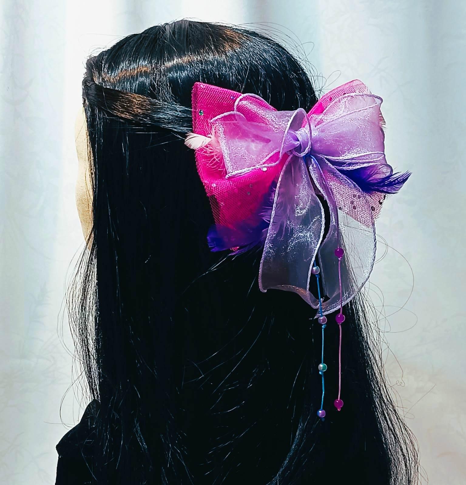 Bajkowa kokarda Różowa Chmurka / Fairytale Pink Cloud Bow K-5 5