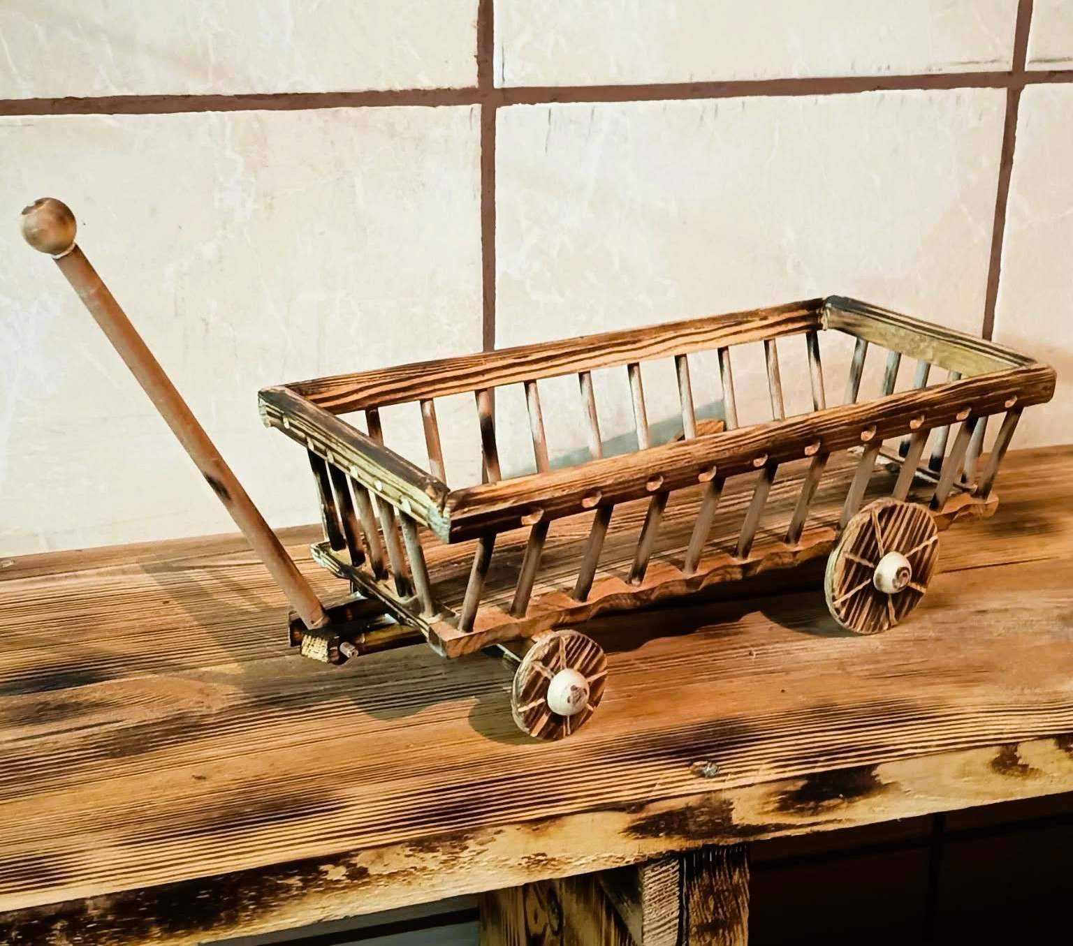 Drewniany wóz / Wooden wagon #RZD016 1