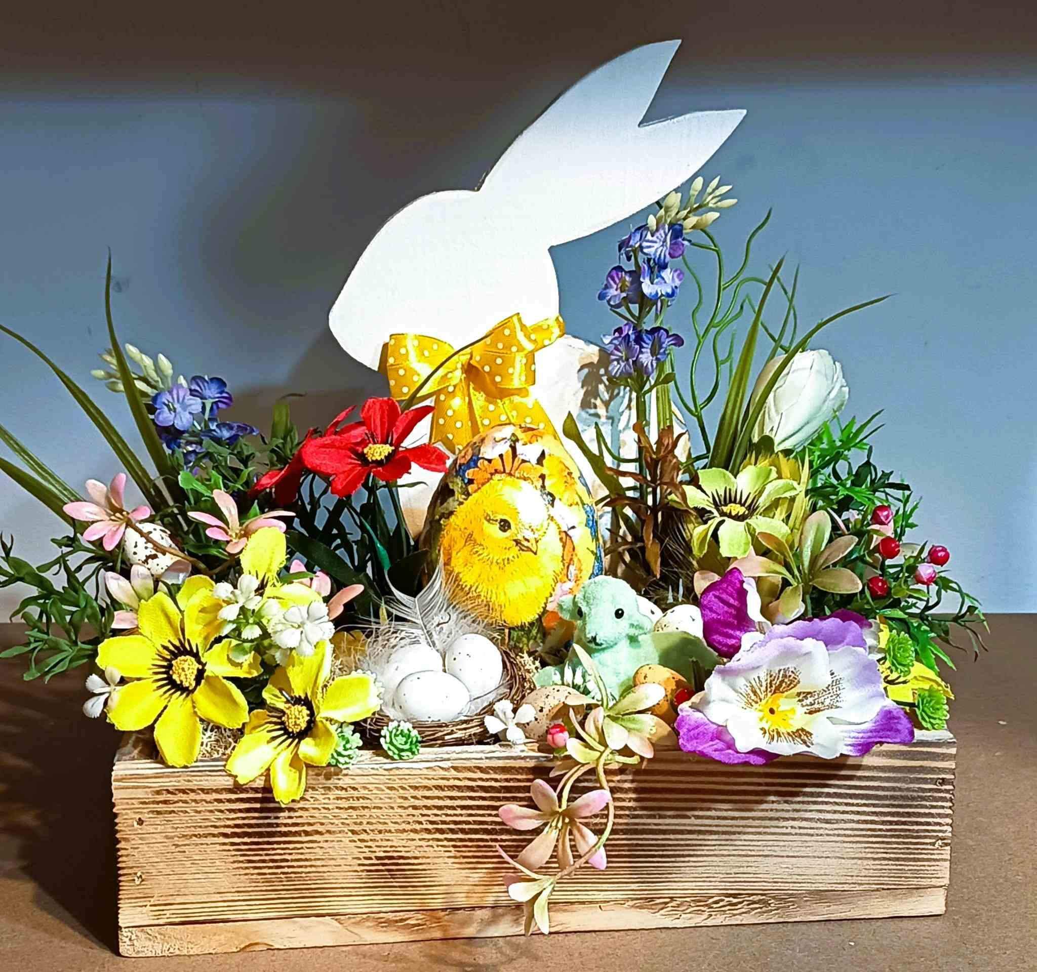 Wielkanocna dekoracja z zajączkiem #DW013 0