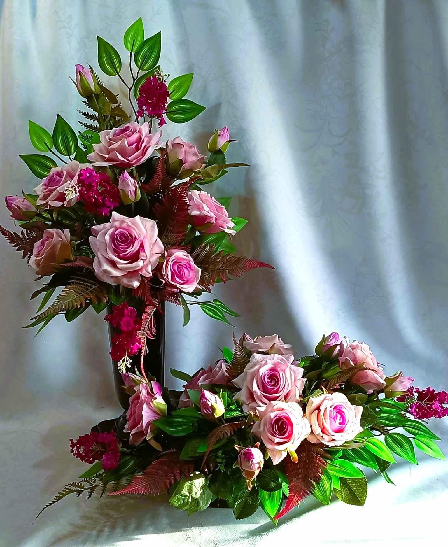 Komplet nagrobny Różany / "Rose" Gravestone Set #KNG038 3