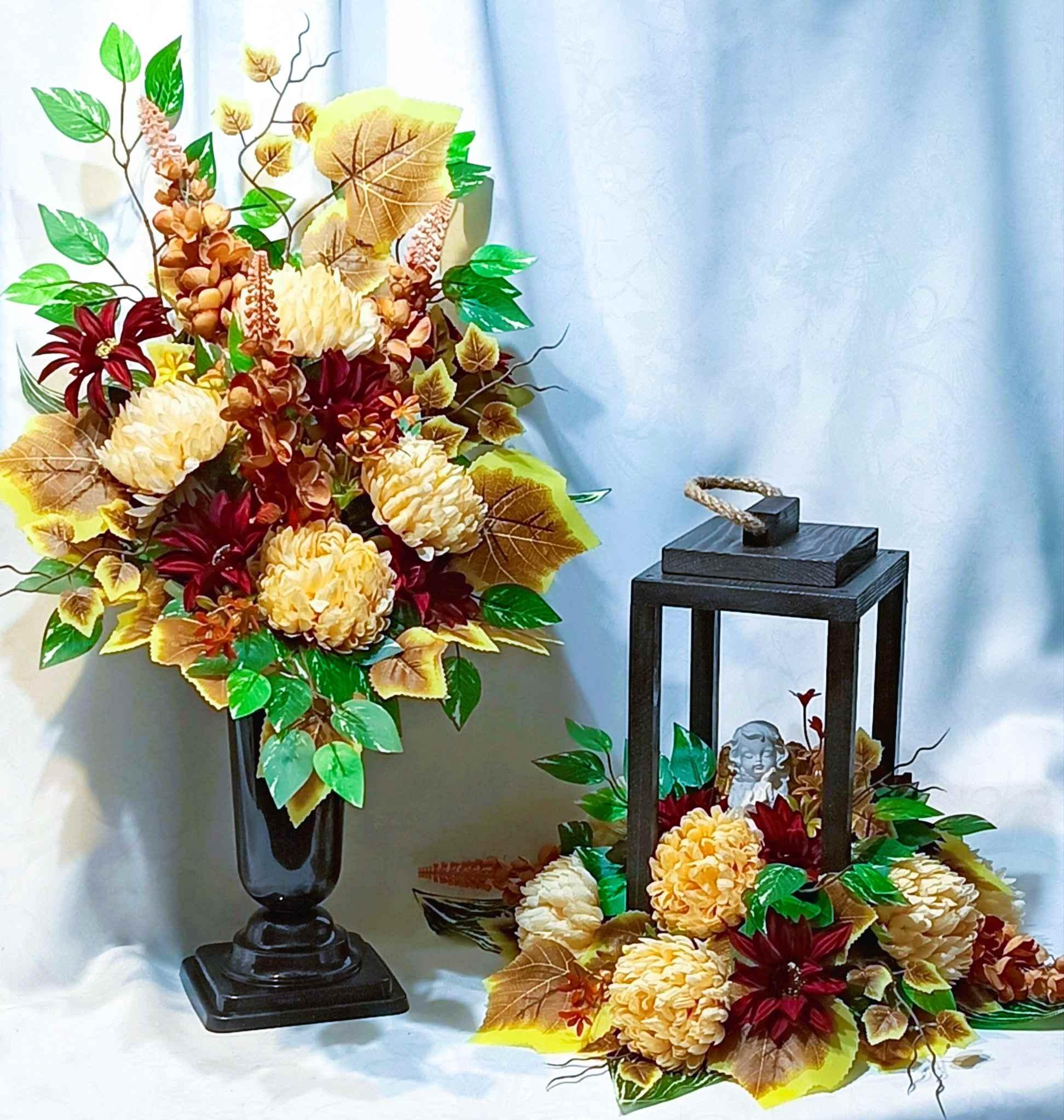 Zestaw nagrobny z latarnią i aniołem / Grave ornament set with a lantern and an angel #KNG020 3