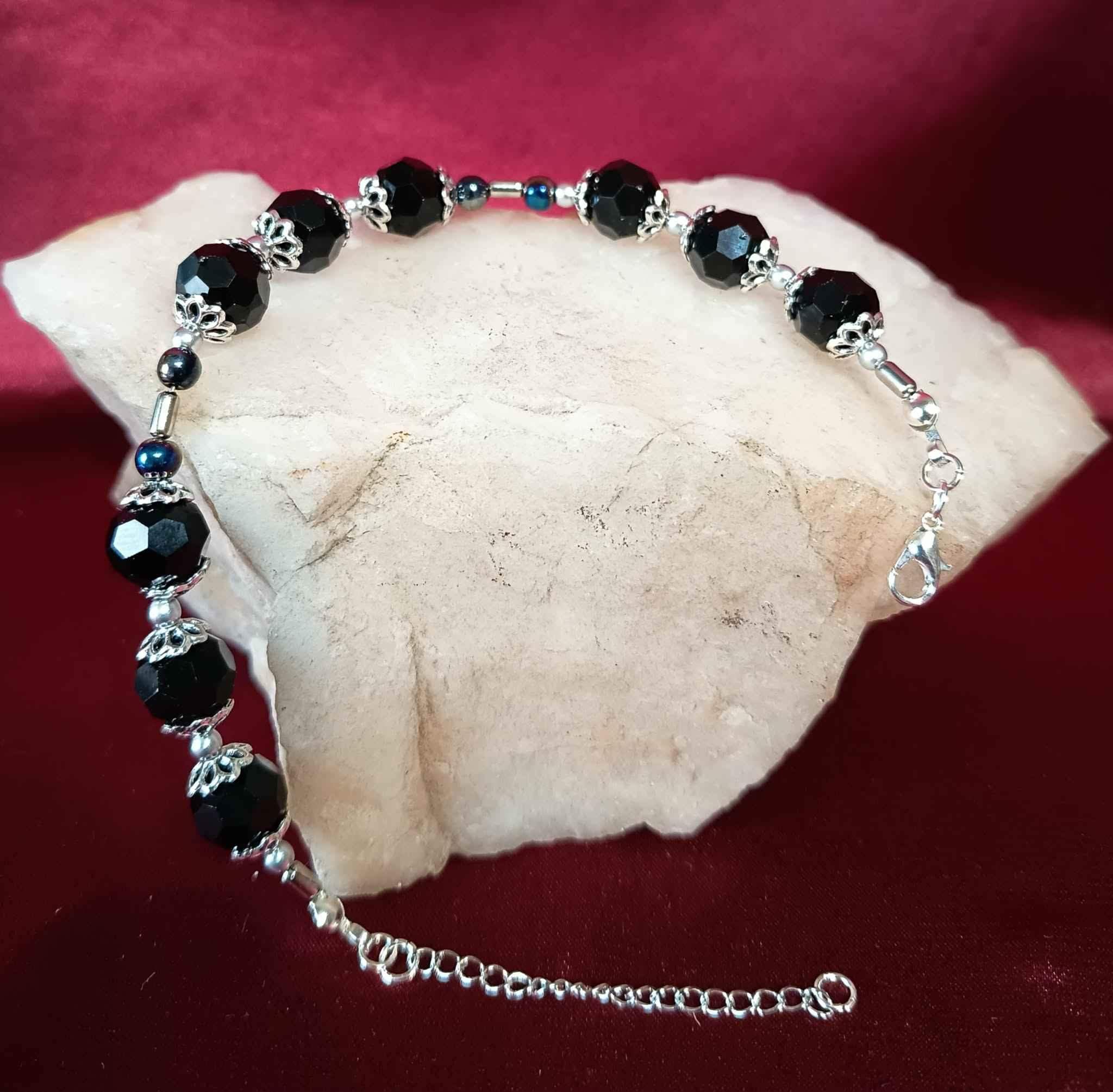 Bransoletka z czarnymi kryształami BR#003 0