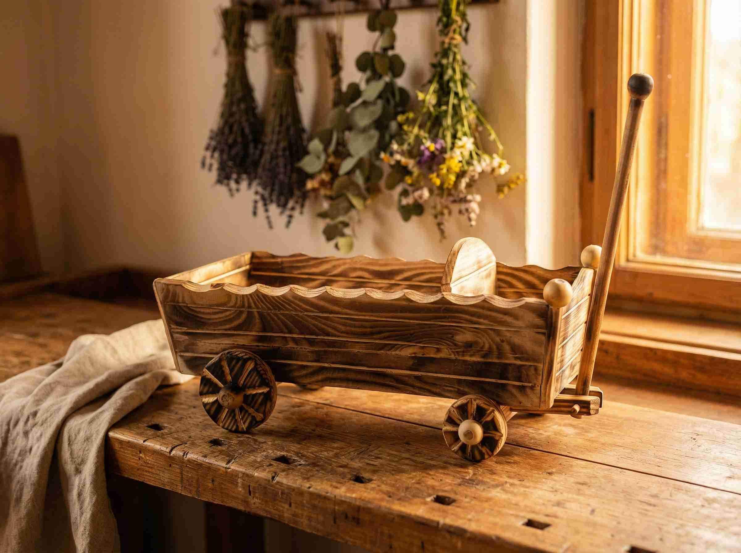 Drewniany wóz / Wooden wagon#RZD017 0