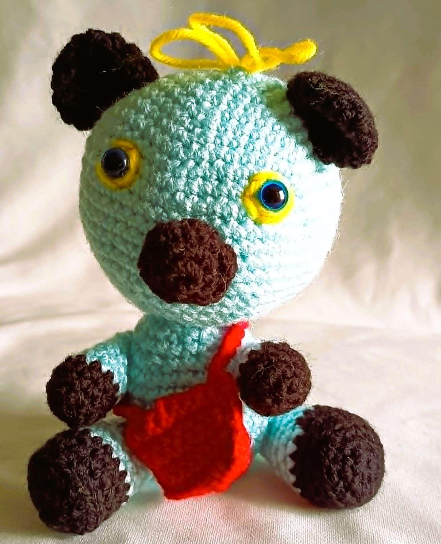 Niebieski miś z torebką / Blue teddy bear with a handbag #PL0053 0