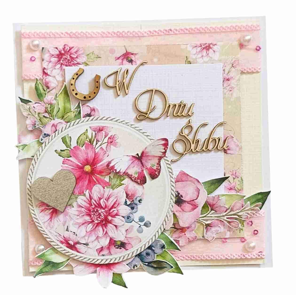 "W Dniu Ślubu" Ręcznie robiona kartka ślubna – romantyczna i wyjątkowa 2