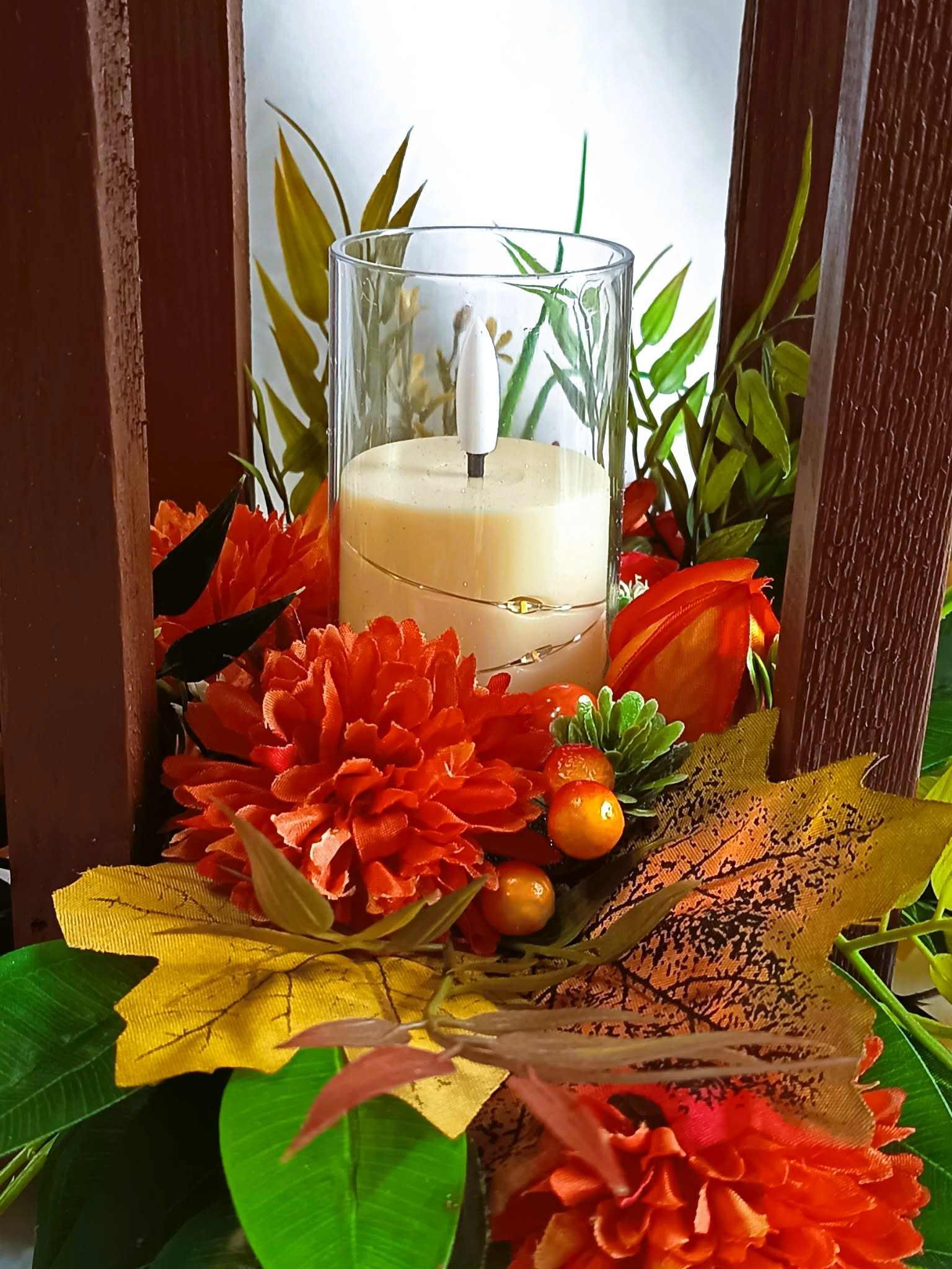Jesienna Latarnia ze Światłem / Light-Up Autumn Lantern #LAT014 4
