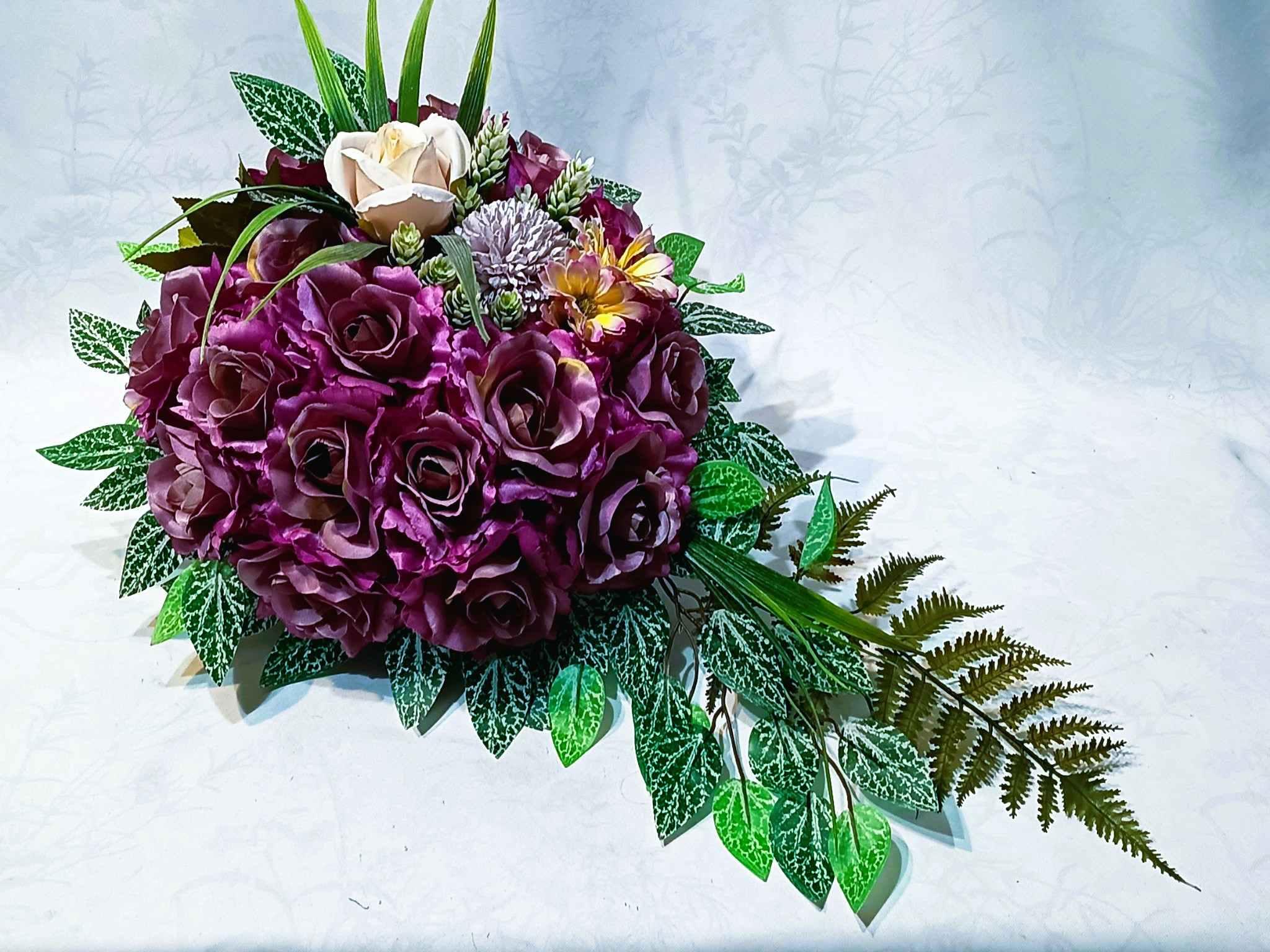 Różany komplet nagrobny / Rose-themed grave arrangement #KNG032 5