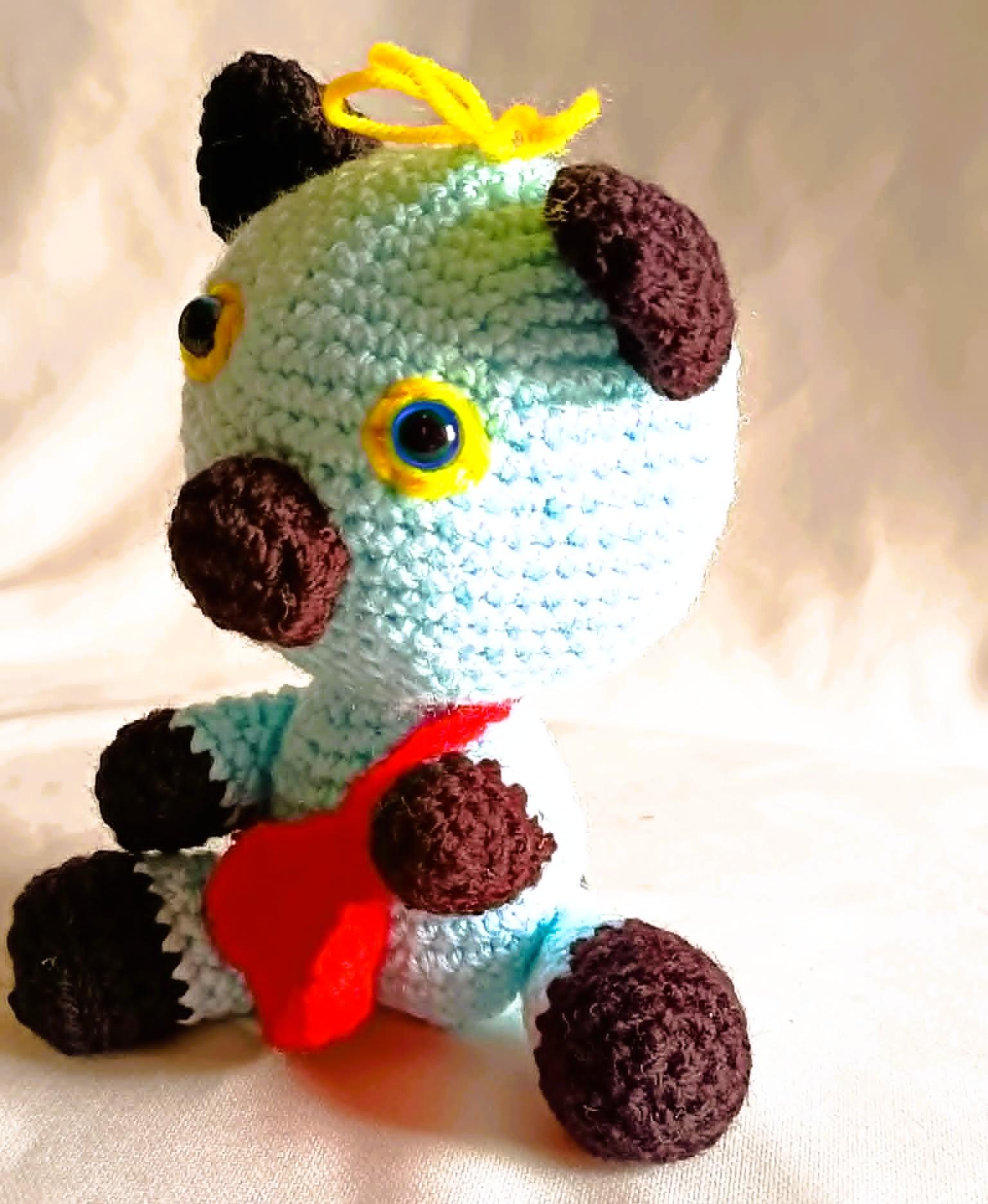 Niebieski miś z torebką / Blue teddy bear with a handbag #PL0053 1