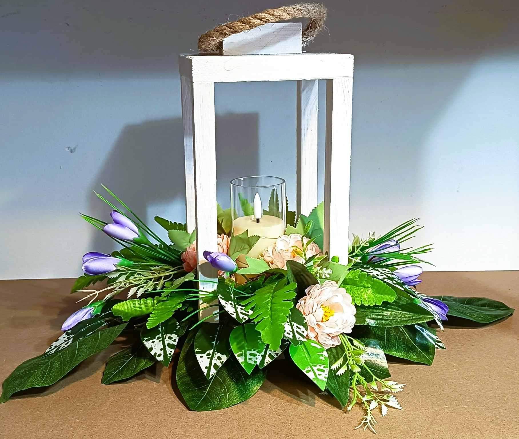 Biała latarnia ze światełkiem #LAT011 1