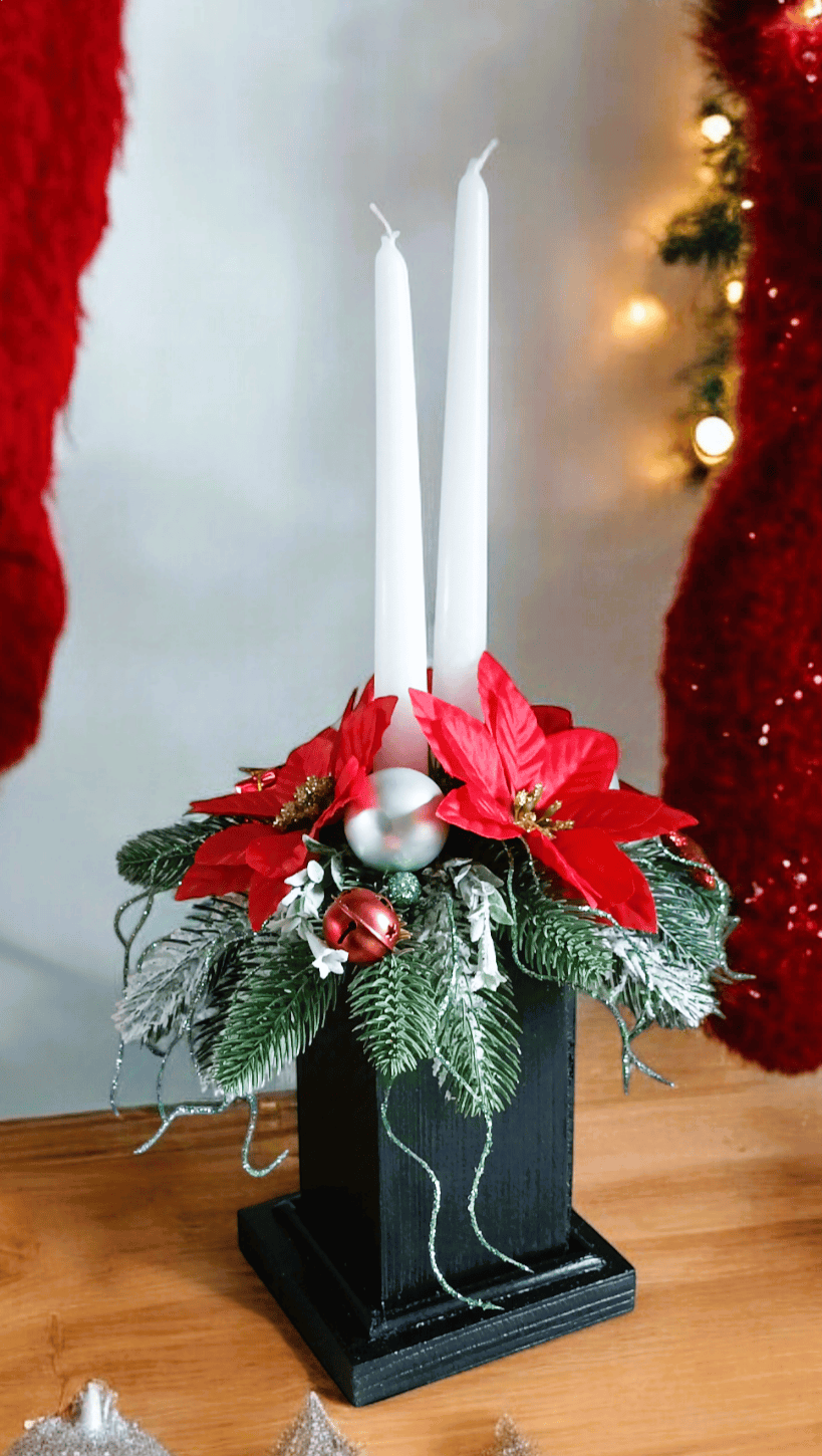 Stroik świąteczny - dwie świece. 1