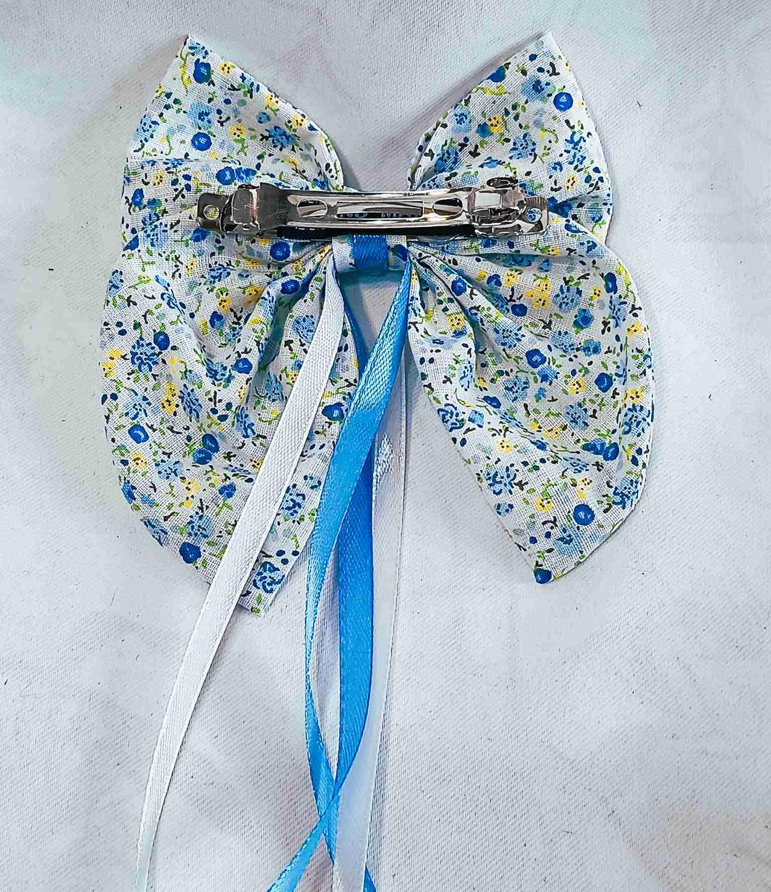 Kokarda do włosów " Niebieska Łączka" / "Blue Meadow" Hair Bow K-4 4