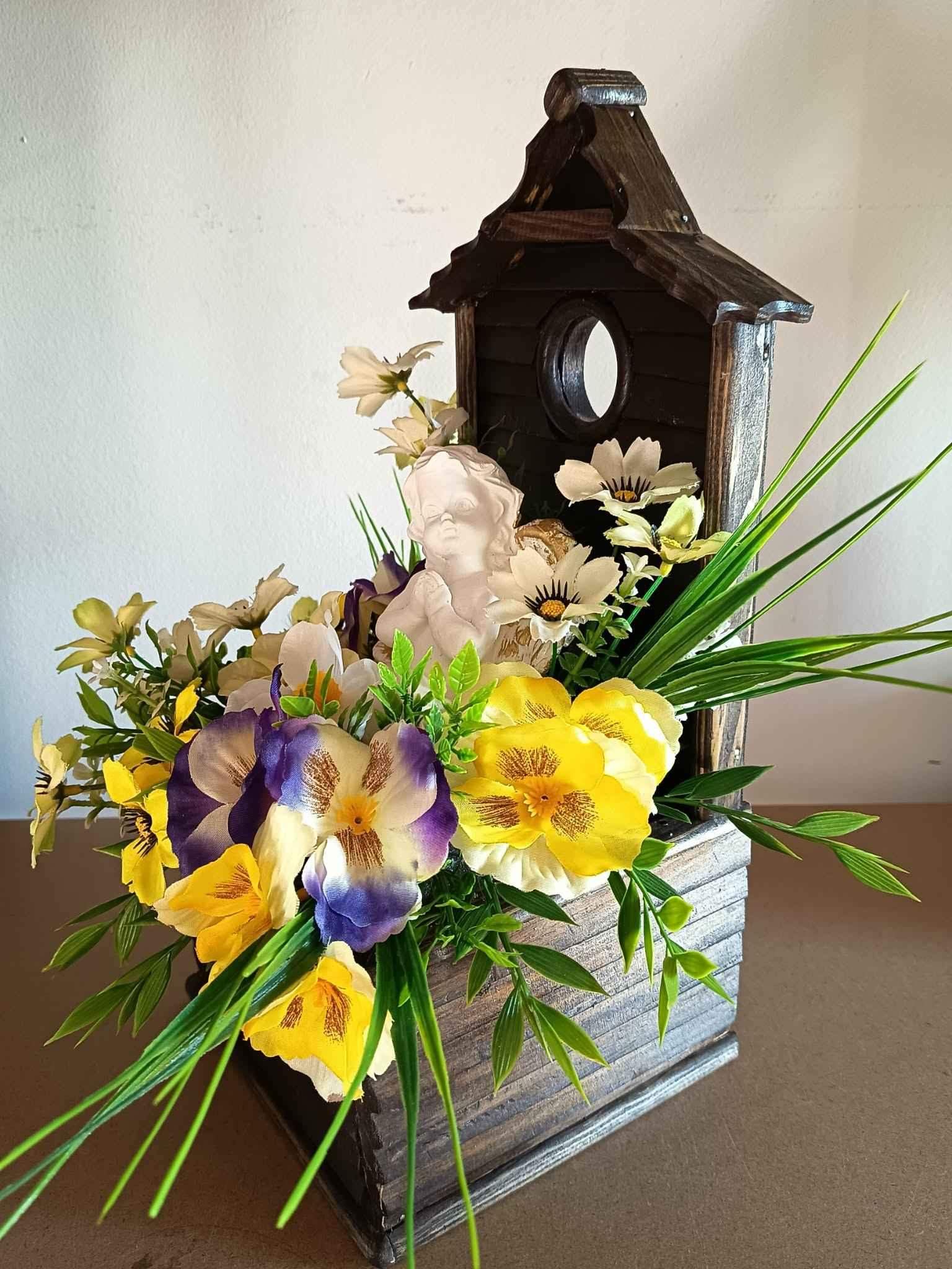 Wiosenna dekoracja z aniołkiem #KNG008 1