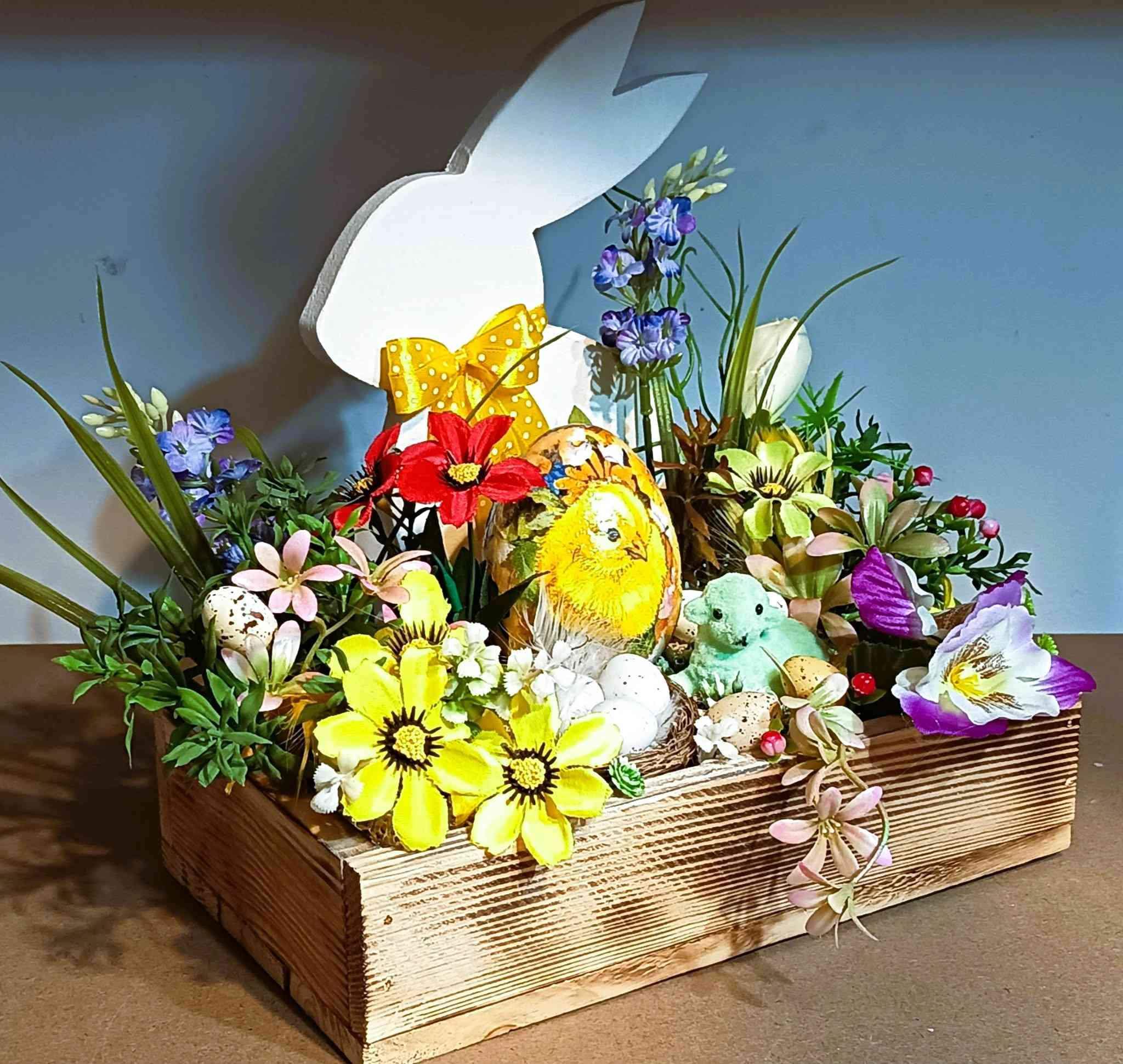 Wielkanocna dekoracja z zajączkiem #DW013 2