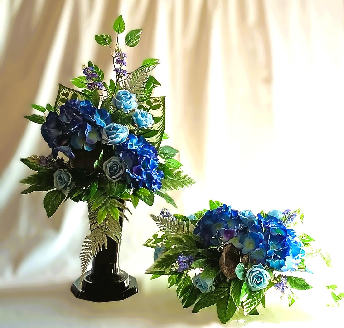 Komplet nagrobny Błękit / "Blue" Gravestone Set #KNG007 3