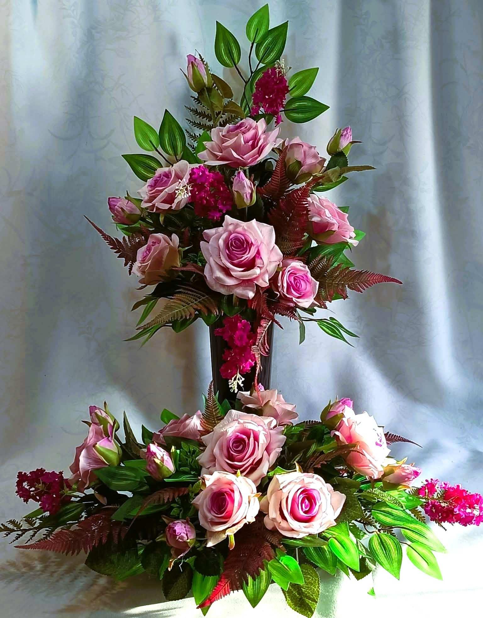 Komplet nagrobny Różany / "Rose" Gravestone Set #KNG038 0
