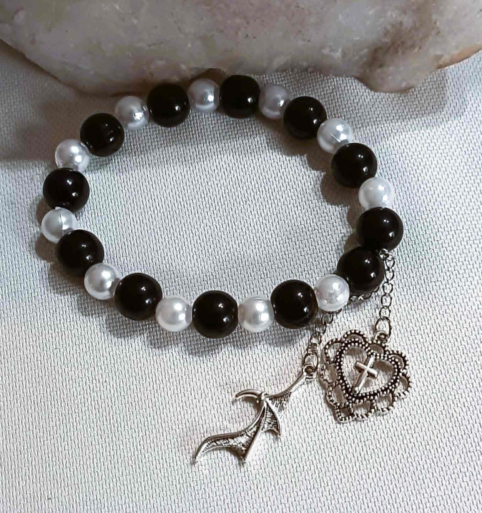 Bransoletka "Dzień-Noc" z zawieszkami / "Day-Night" charm bracelet BRH#025 2