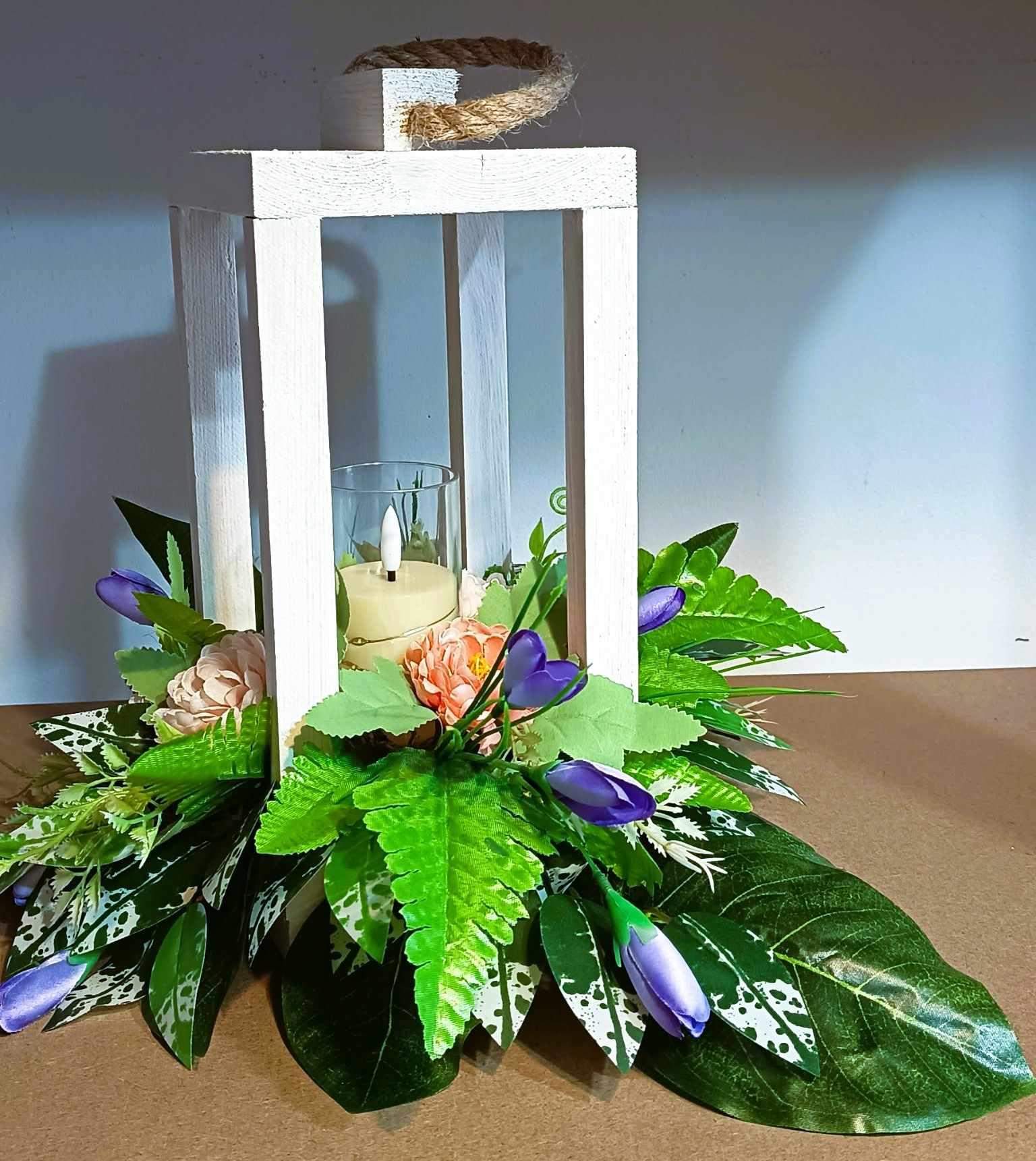 Biała latarnia ze światełkiem #LAT011 2