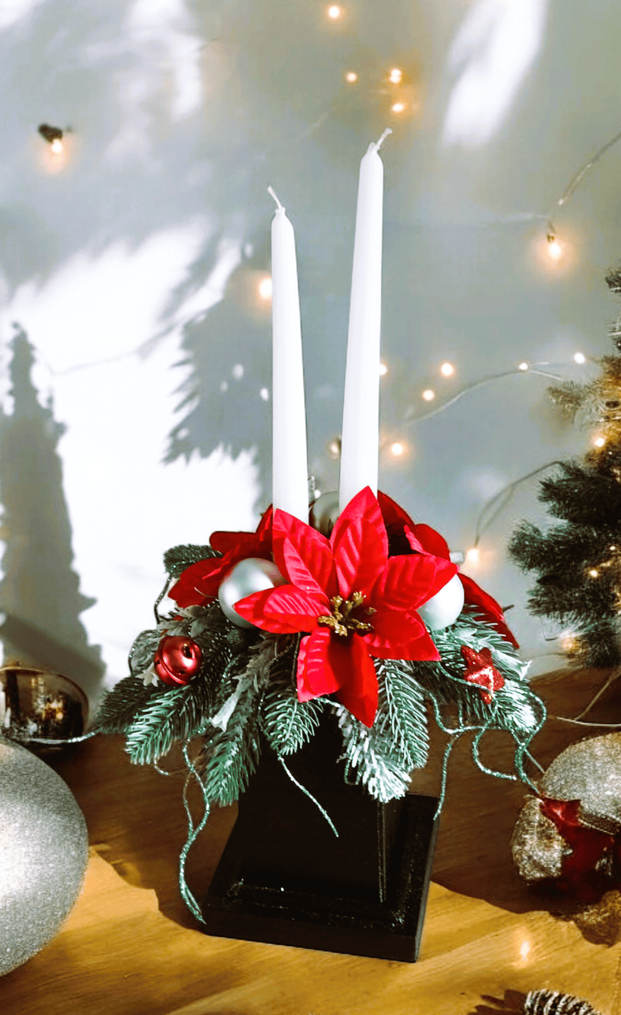 Stroik świąteczny - dwie świece. 2