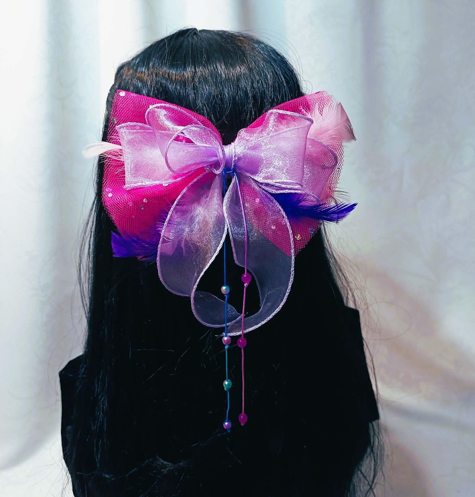 Bajkowa kokarda Różowa Chmurka / Fairytale Pink Cloud Bow K-5 0