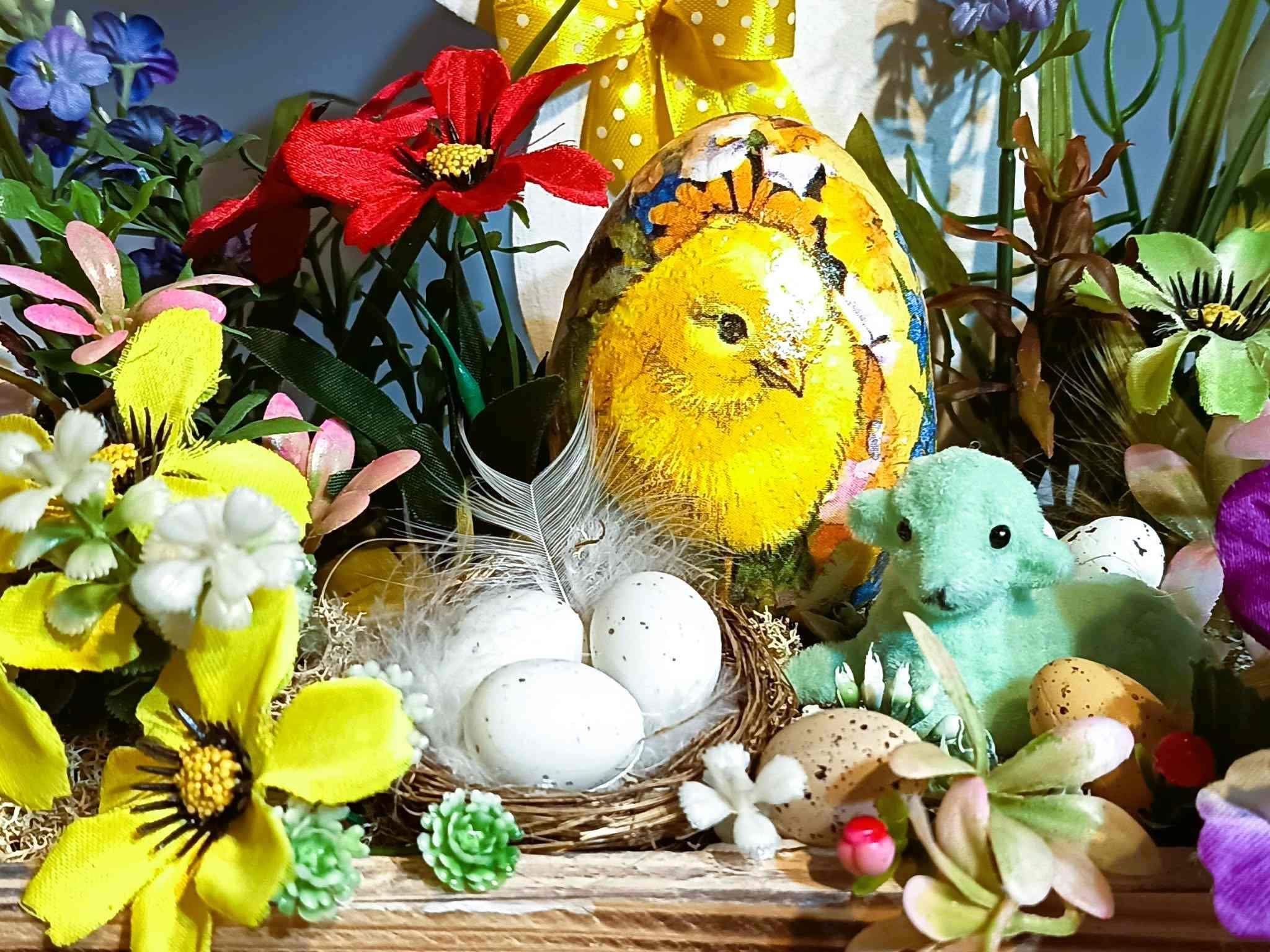 Wielkanocna dekoracja z zajączkiem #DW013 3