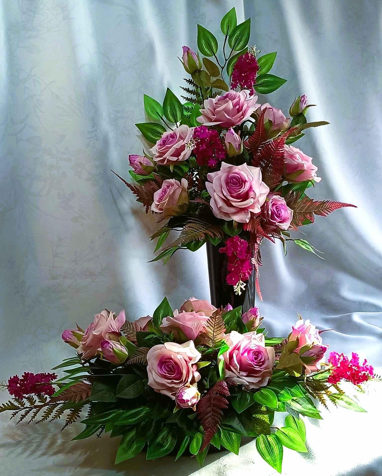 Komplet nagrobny Różany / "Rose" Gravestone Set #KNG038 6