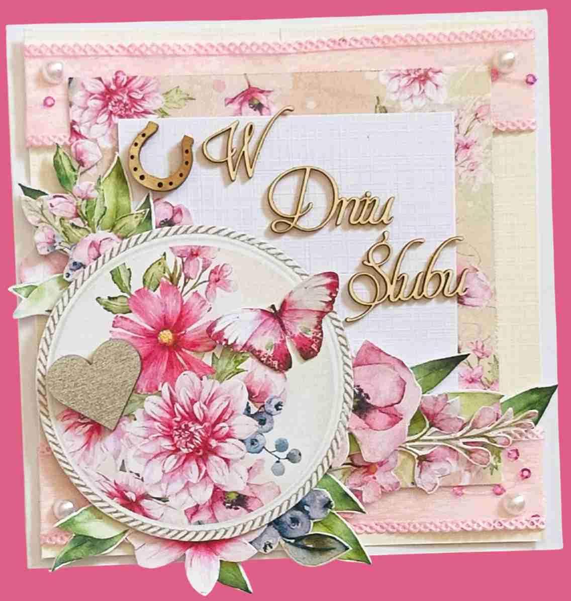 "W Dniu Ślubu" Ręcznie robiona kartka ślubna – romantyczna i wyjątkowa 7