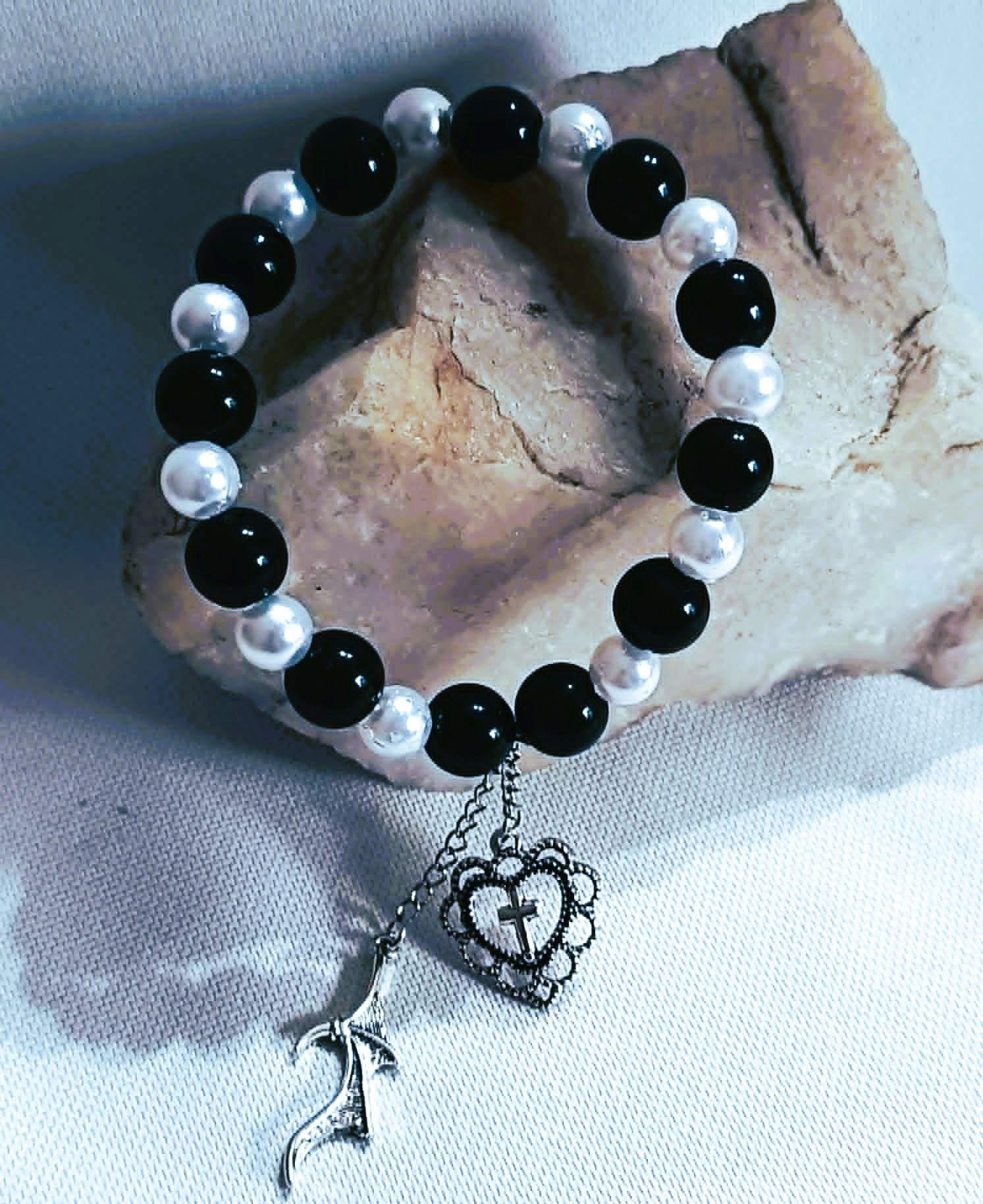 Bransoletka "Dzień-Noc" z zawieszkami / "Day-Night" charm bracelet BRH#025 3