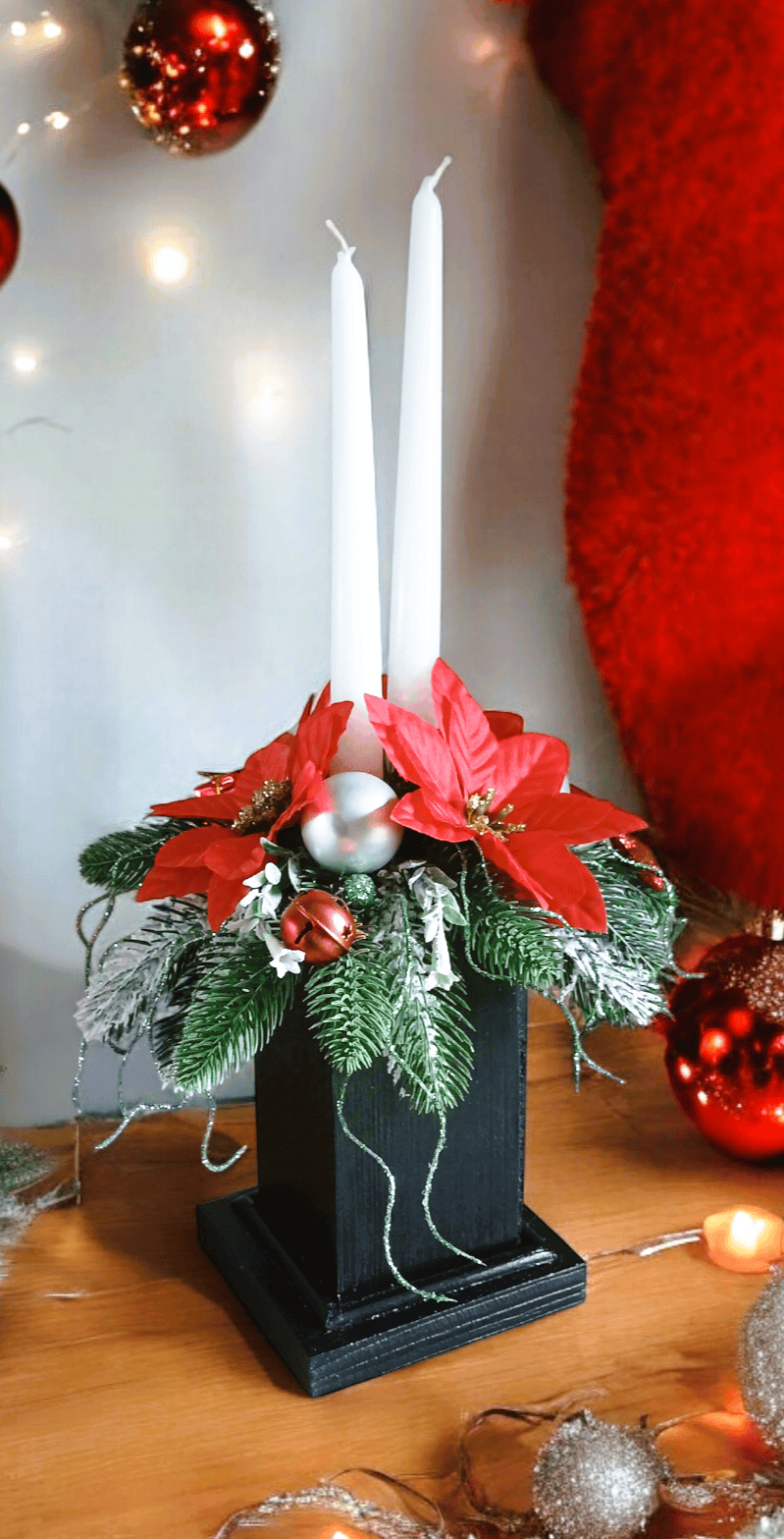 Stroik świąteczny - dwie świece. 3