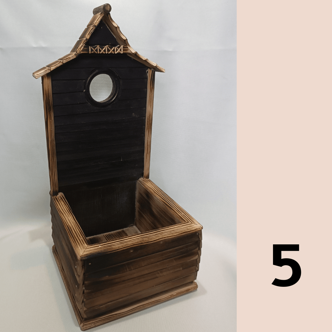 Skrzyneczka na kwiatek. Mix wzorów / Wooden flower box. Assorted designs #RZD005 - 13 3