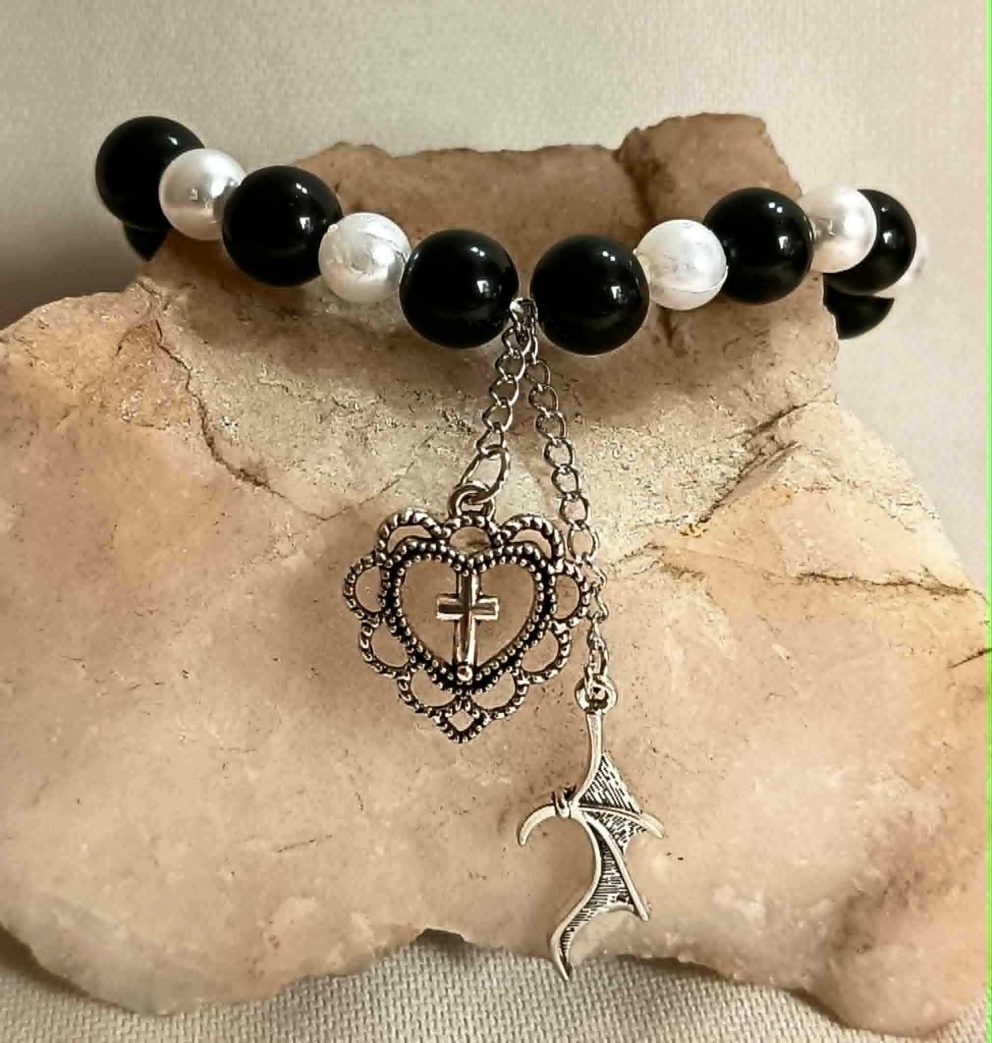 Bransoletka "Dzień-Noc" z zawieszkami / "Day-Night" charm bracelet BRH#025 4