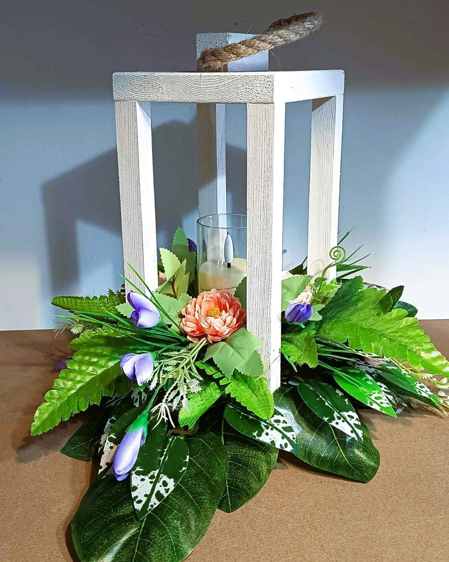 Biała latarnia ze światełkiem #LAT011 4