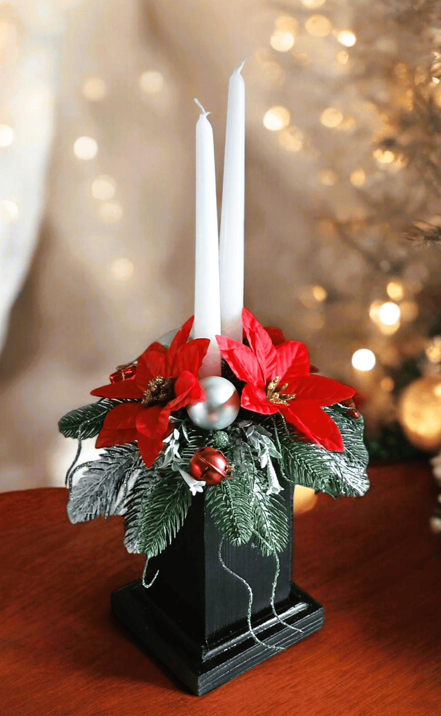 Stroik świąteczny - dwie świece. 4