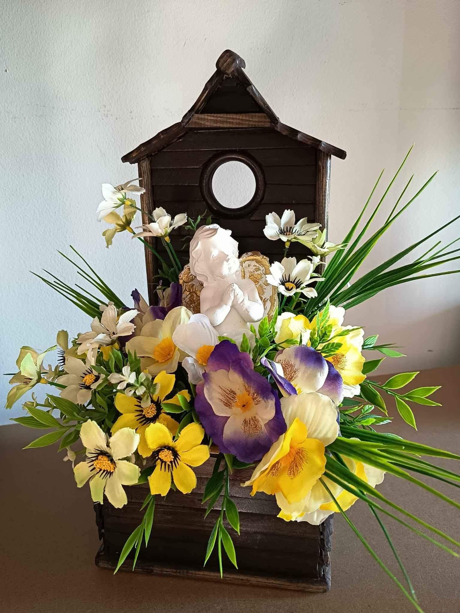 Wiosenna dekoracja z aniołkiem #KNG008 0