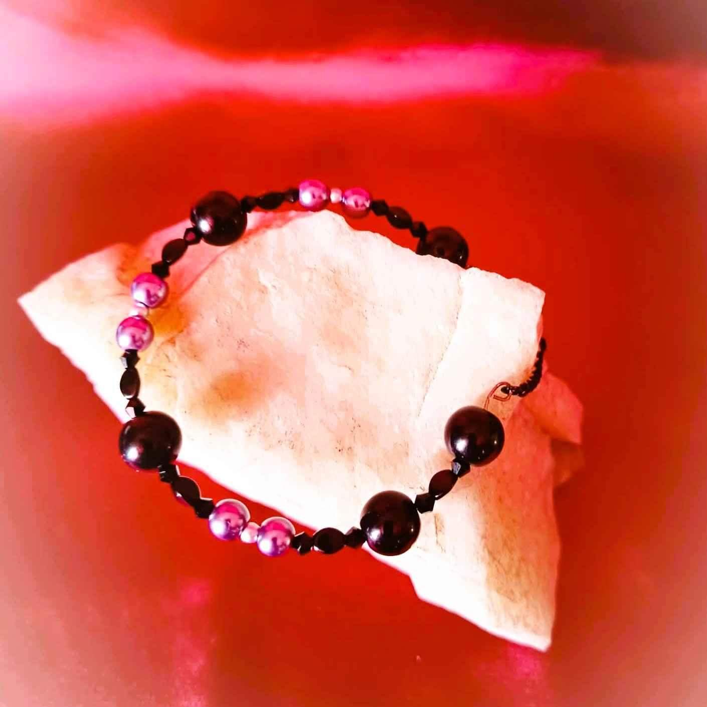 Bransoletka czerń z grafitem BR#013 1