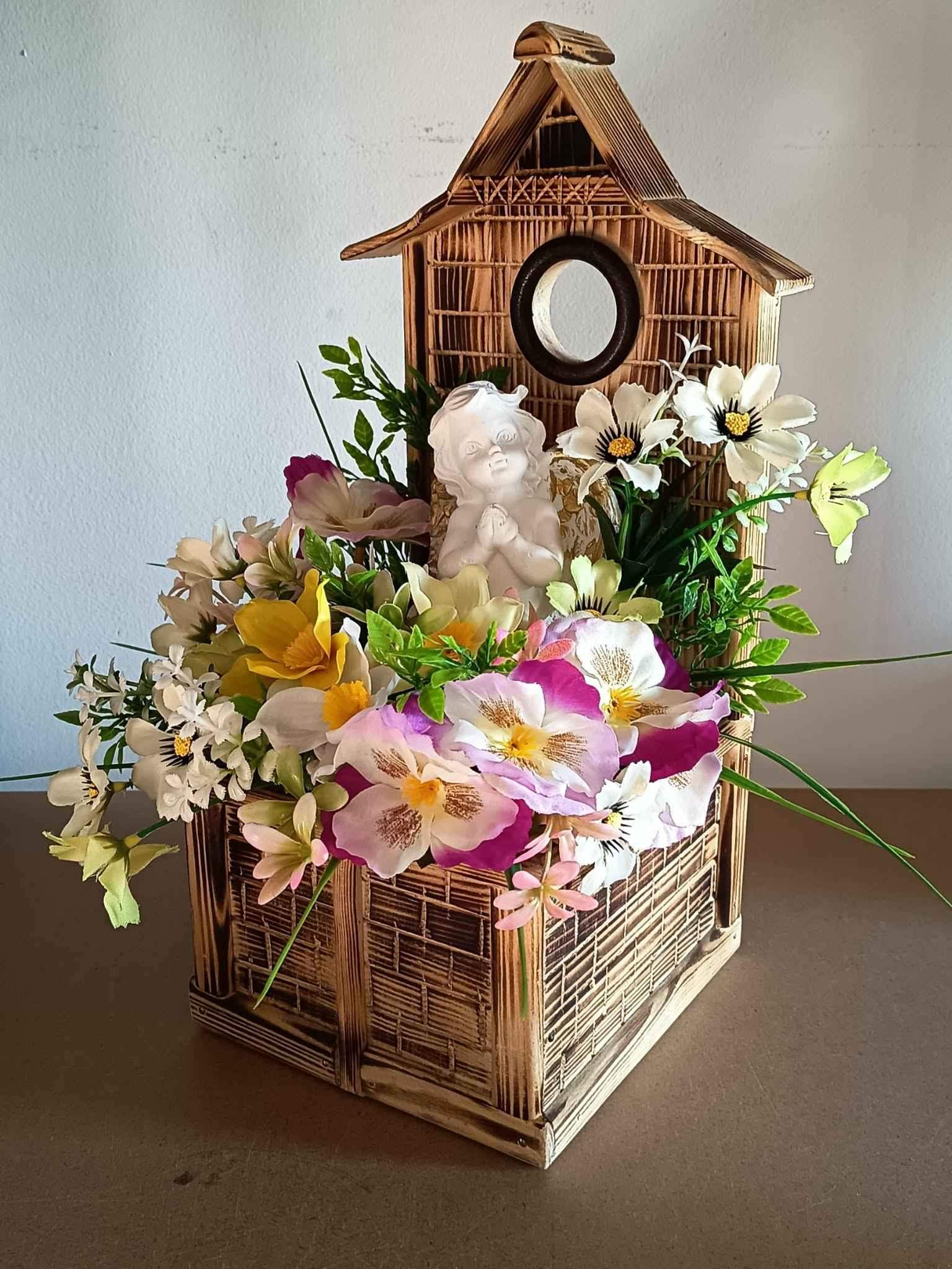 Wiosenna dekoracja z aniołkiem #KNG009 1