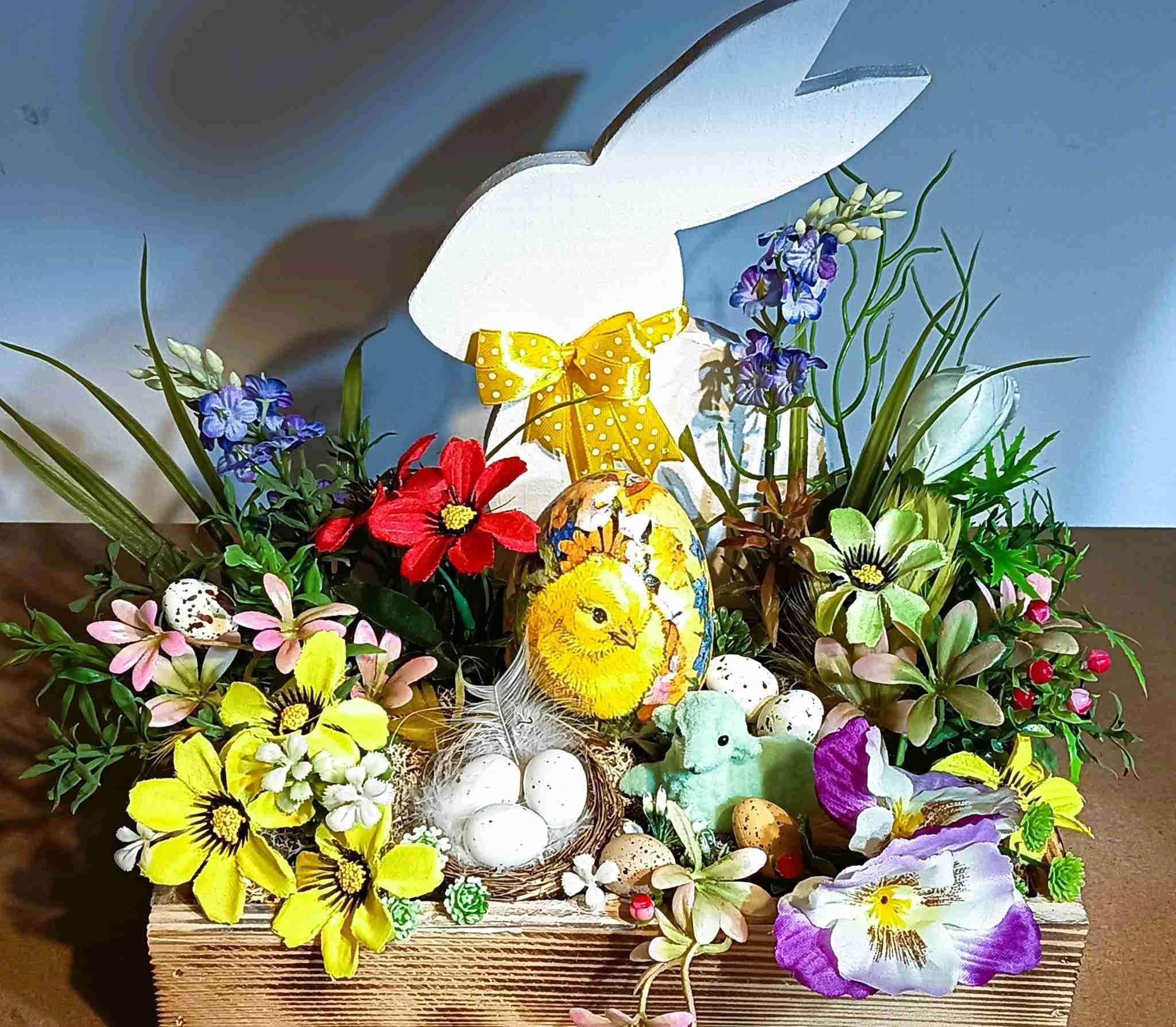 Wielkanocna dekoracja z zajączkiem #DW013 5