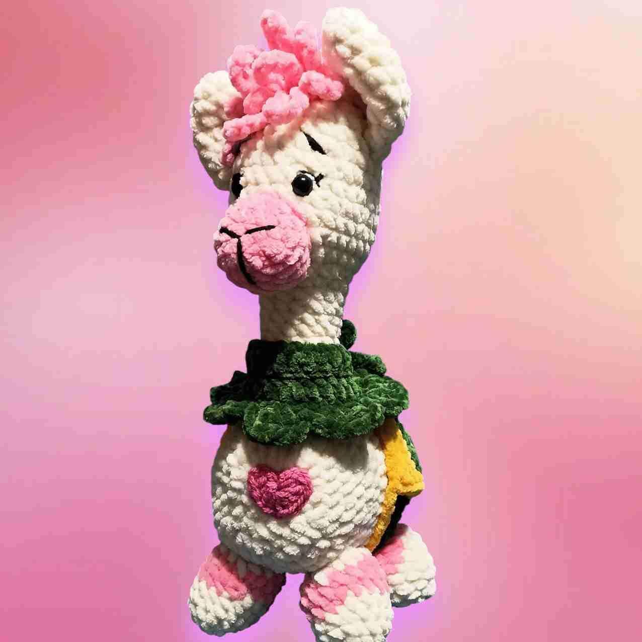 Ręcznie robiona alpaka z serduszkiem 0