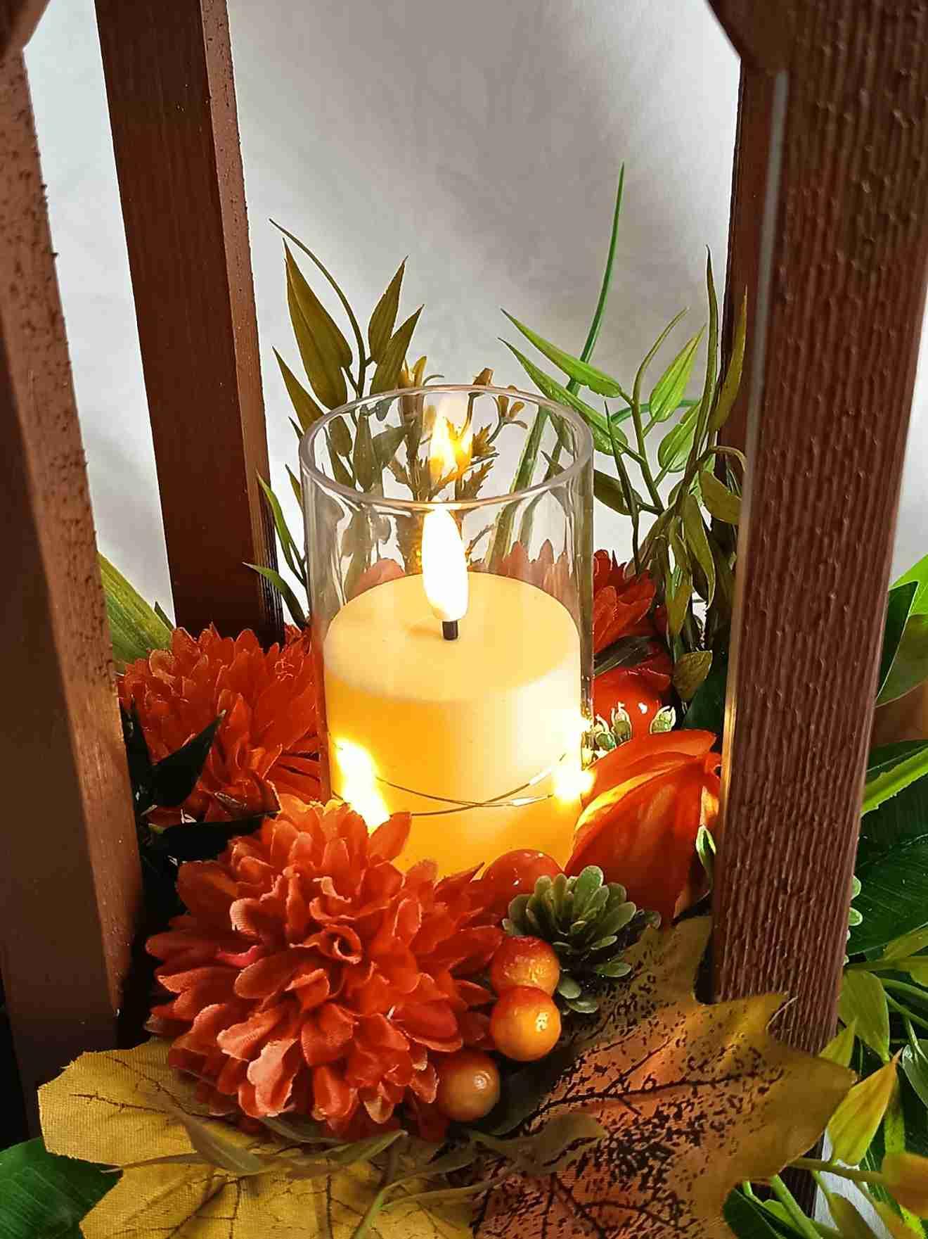 Jesienna Latarnia ze Światłem / Light-Up Autumn Lantern #LAT014 2