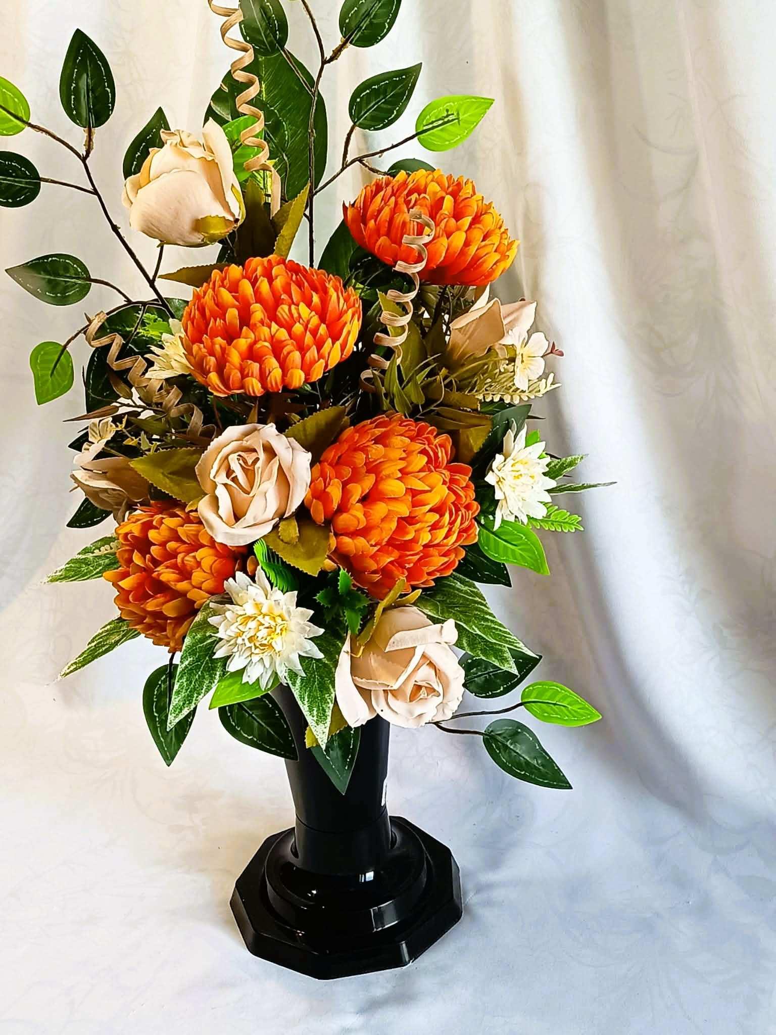 Komplet nagrobny z chryzantemą / Grave arrangement with a chrysanthemum #KNG018 7