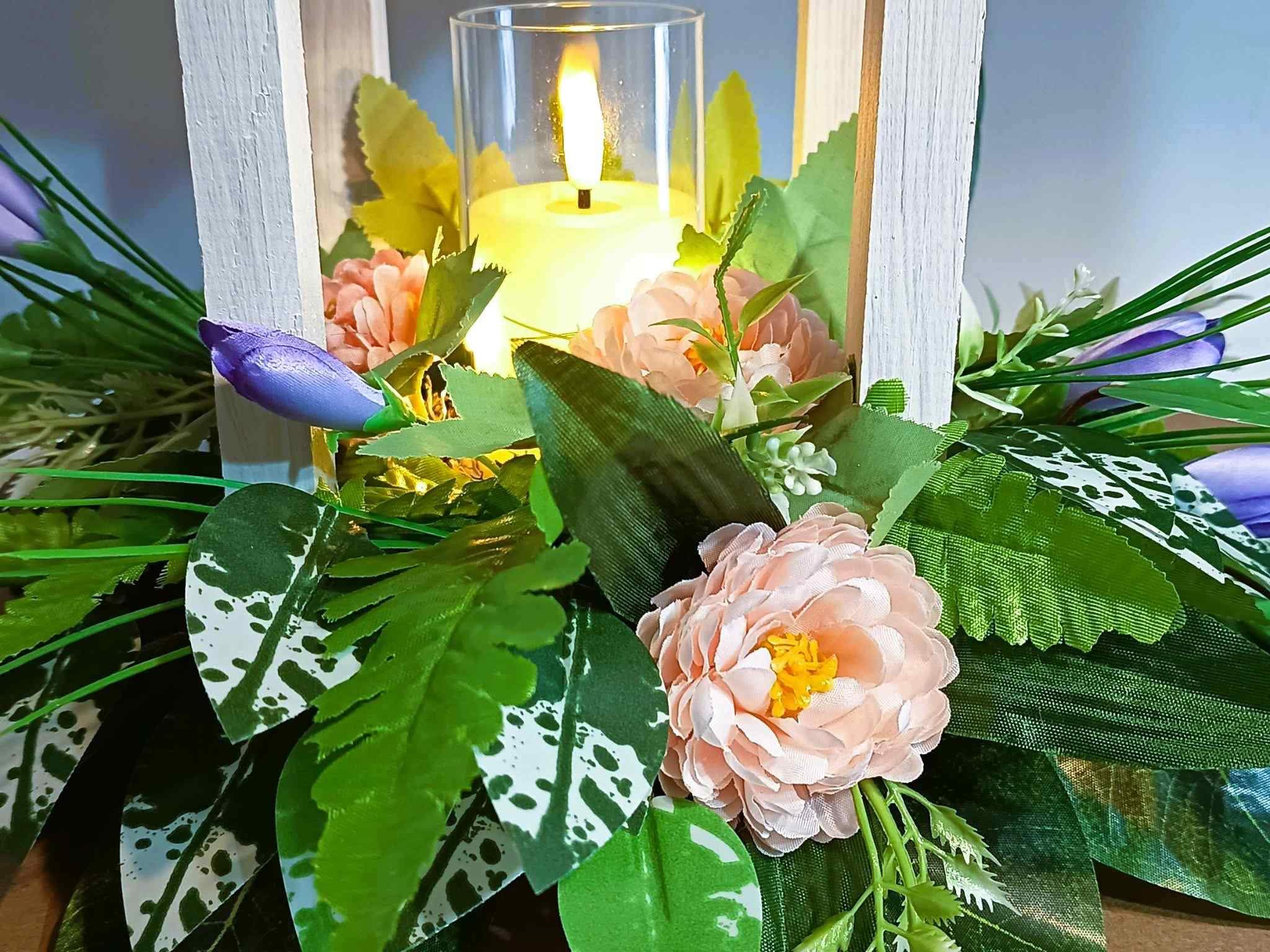 Biała latarnia ze światełkiem #LAT011 5