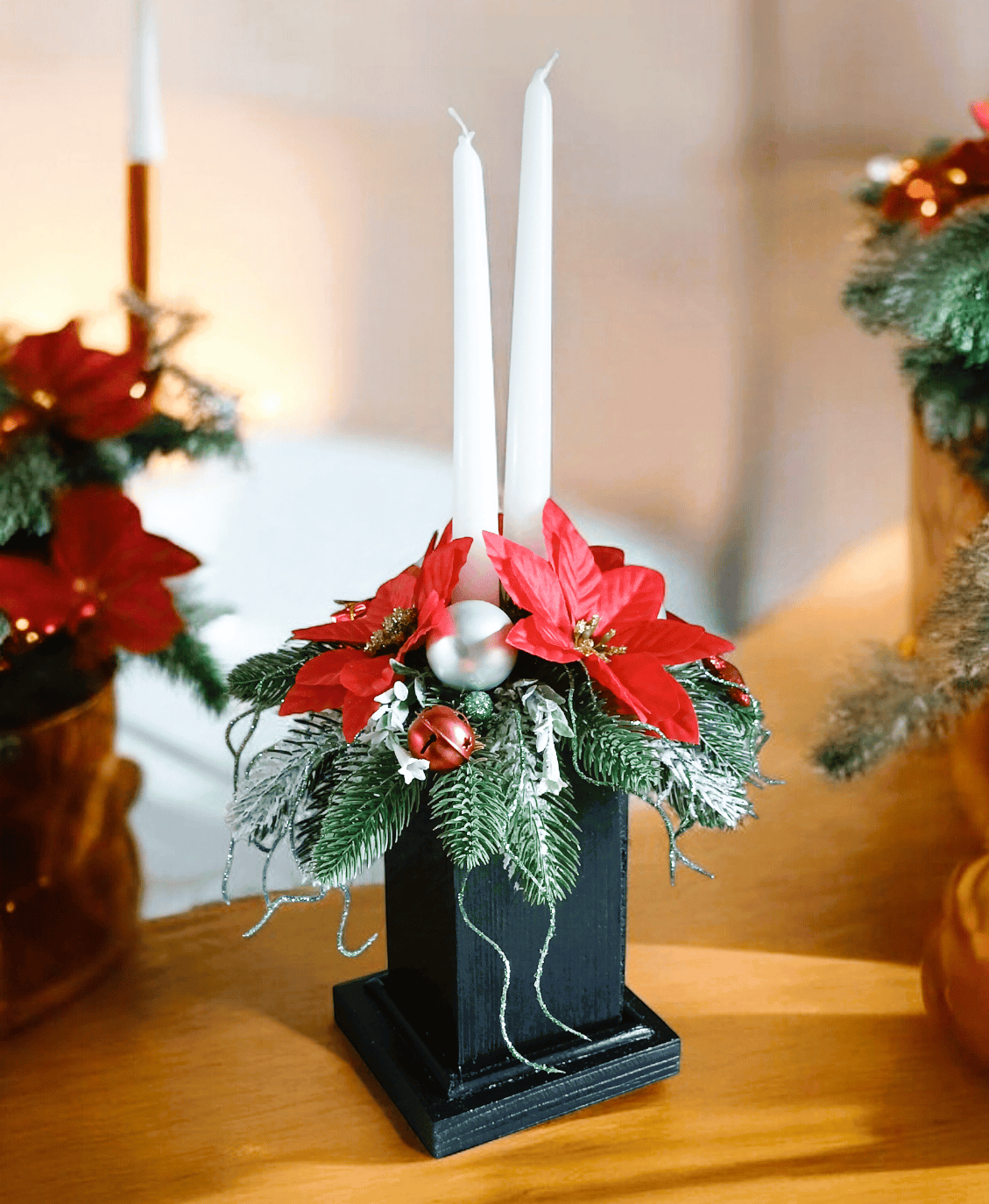 Stroik świąteczny - dwie świece. 5