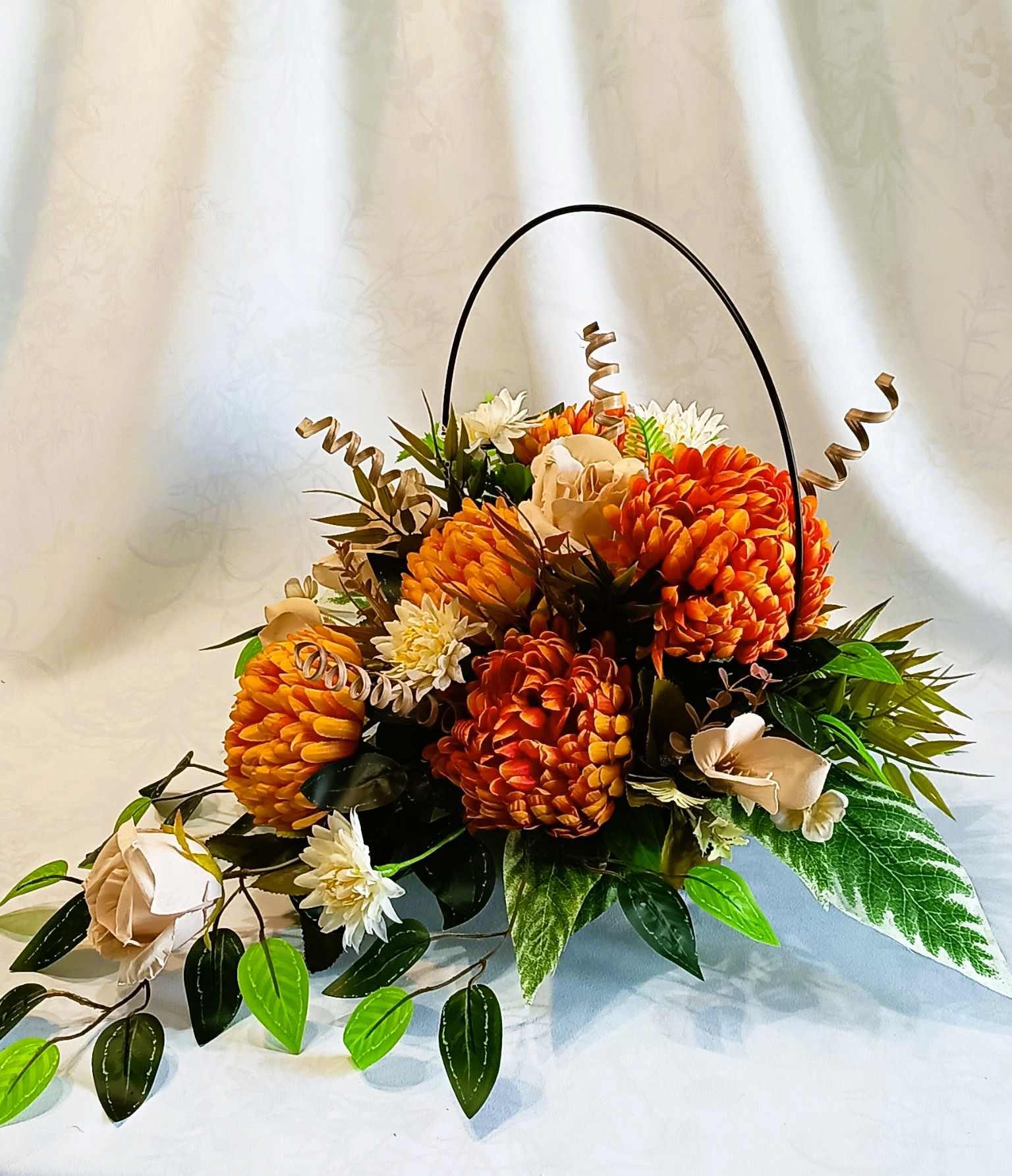 Komplet nagrobny z chryzantemą / Grave arrangement with a chrysanthemum #KNG018 8