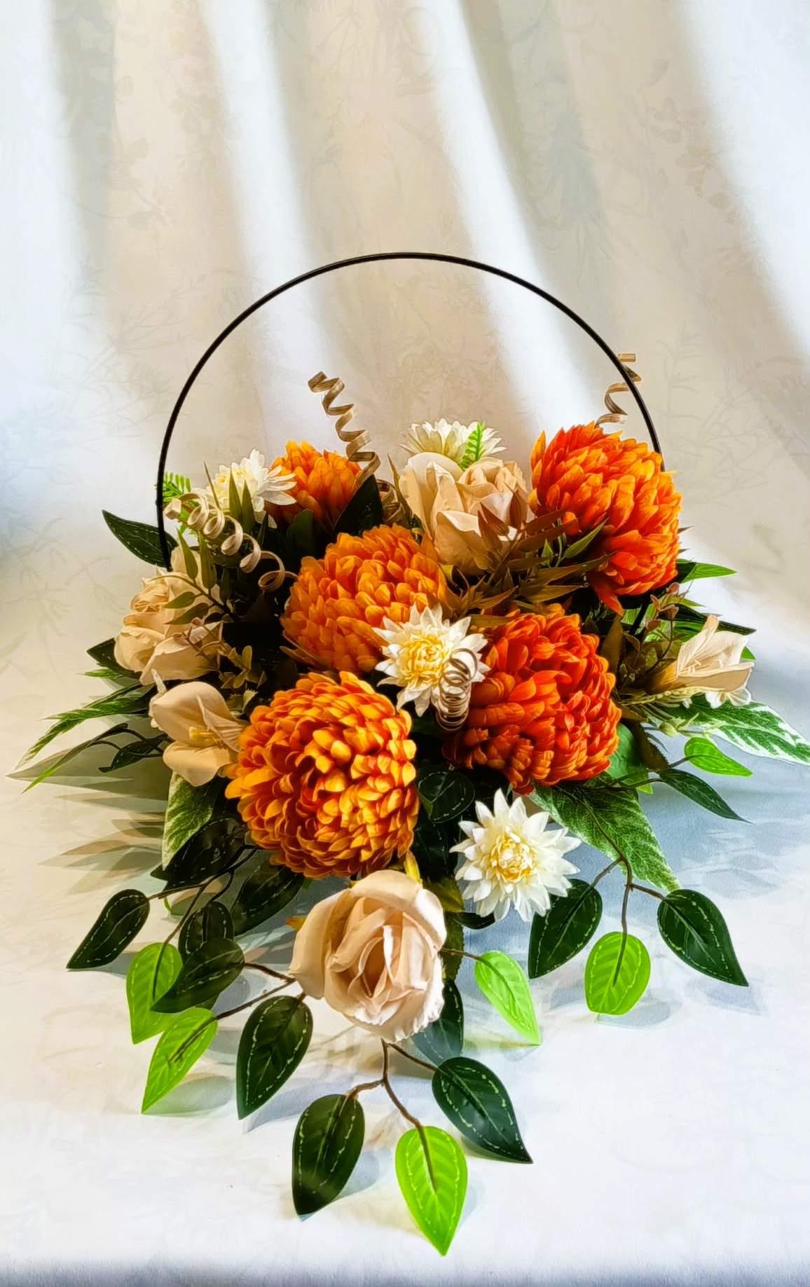 Komplet nagrobny z chryzantemą / Grave arrangement with a chrysanthemum #KNG018 5