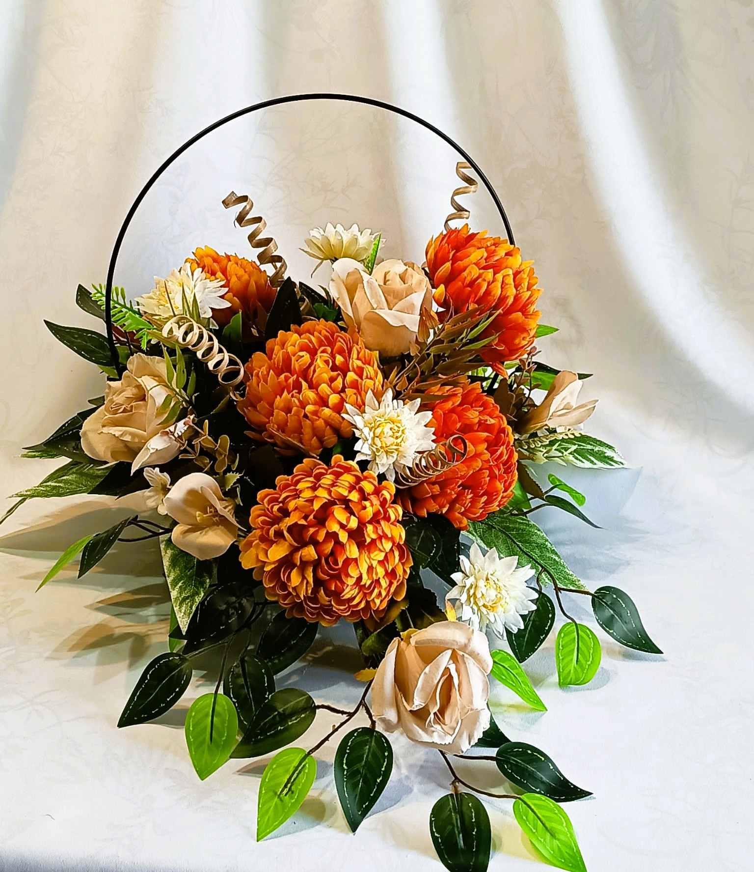 Komplet nagrobny z chryzantemą / Grave arrangement with a chrysanthemum #KNG018 2