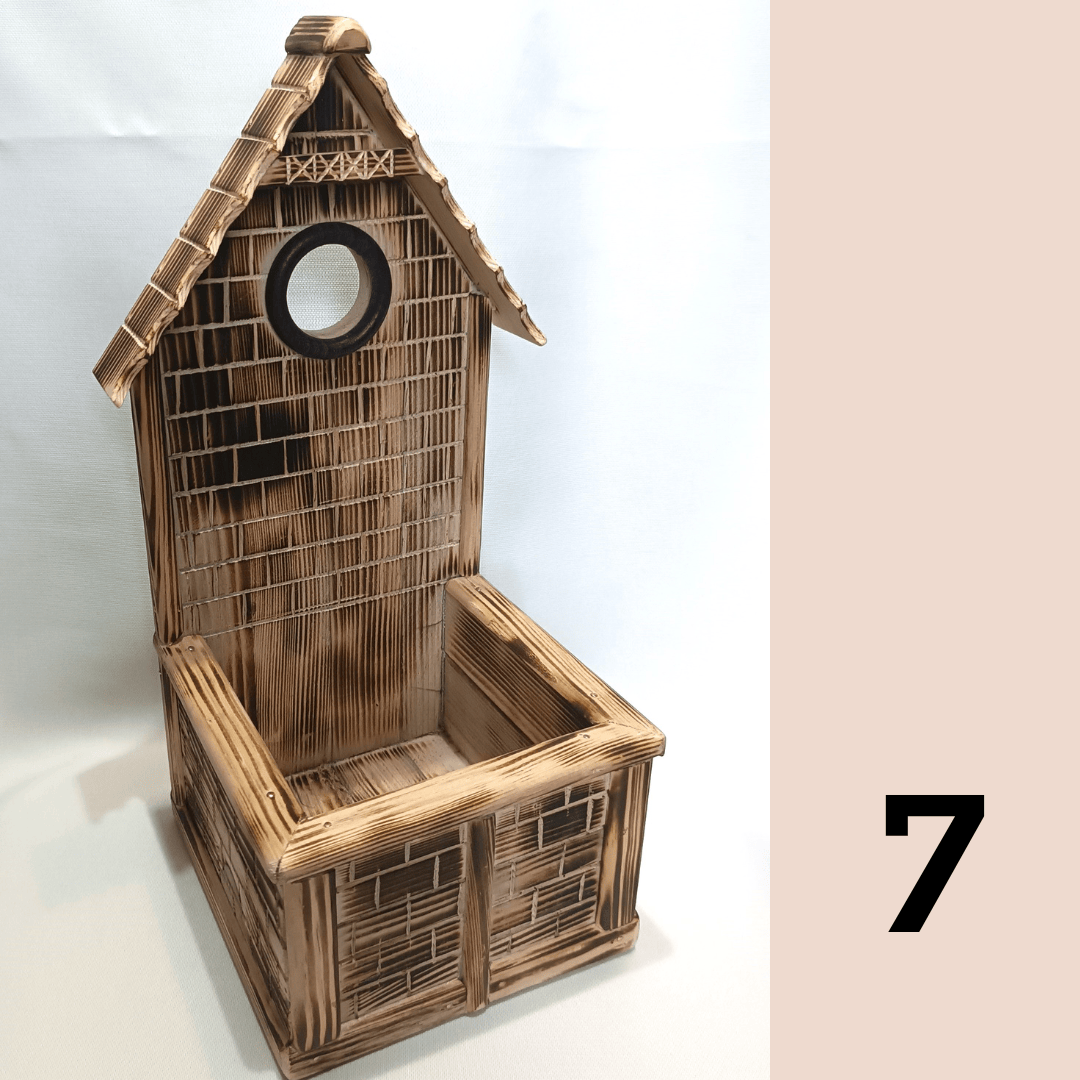 Skrzyneczka na kwiatek. Mix wzorów / Wooden flower box. Assorted designs #RZD005 - 13 5