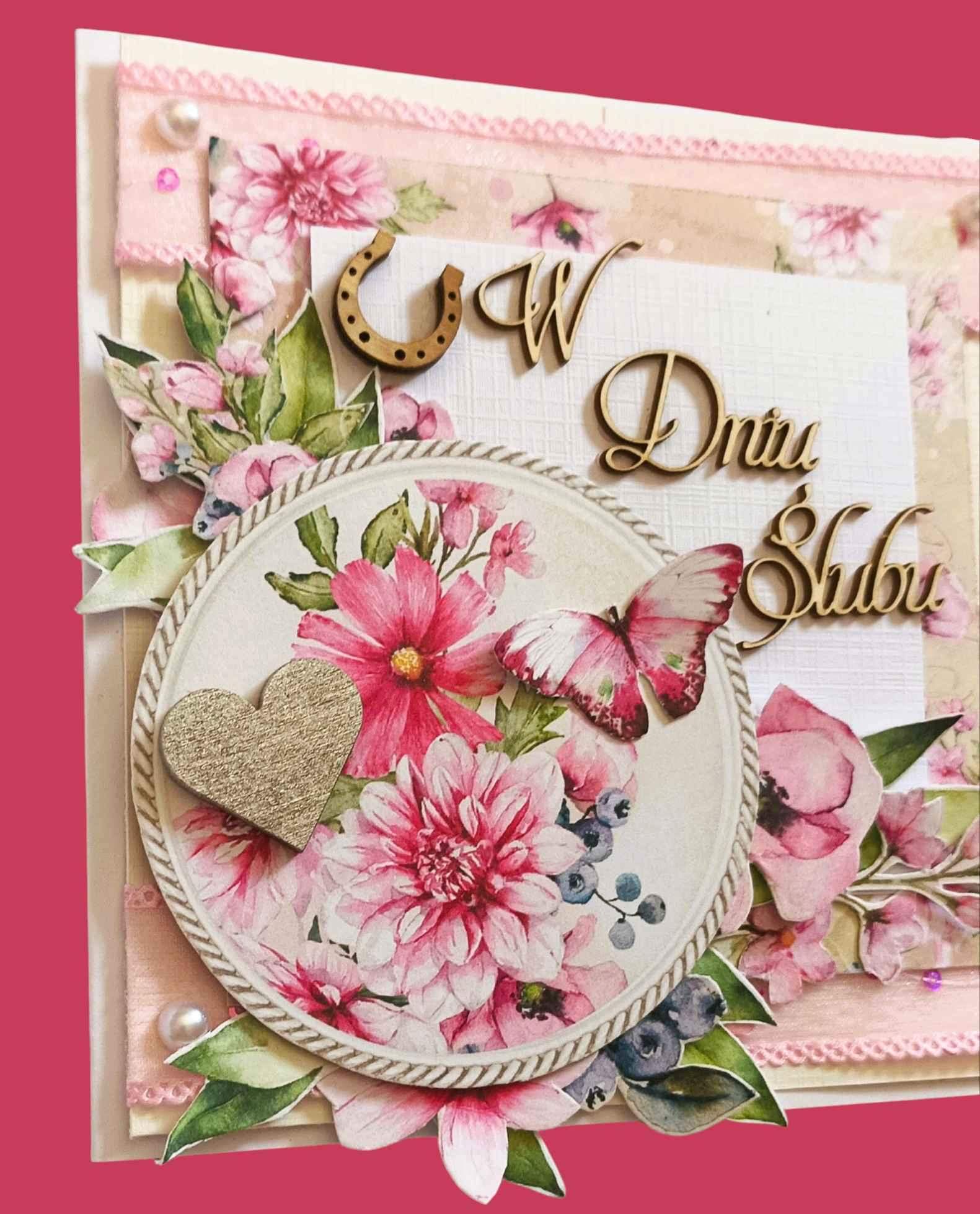 "W Dniu Ślubu" Ręcznie robiona kartka ślubna – romantyczna i wyjątkowa 6